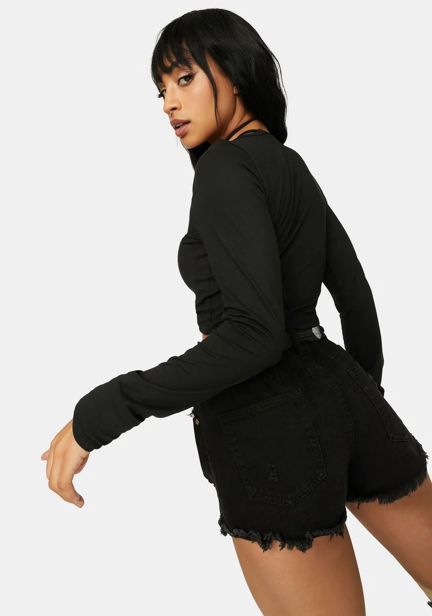 Wicked Had 2 Be There Long Sleeve Crop Top - Image 4