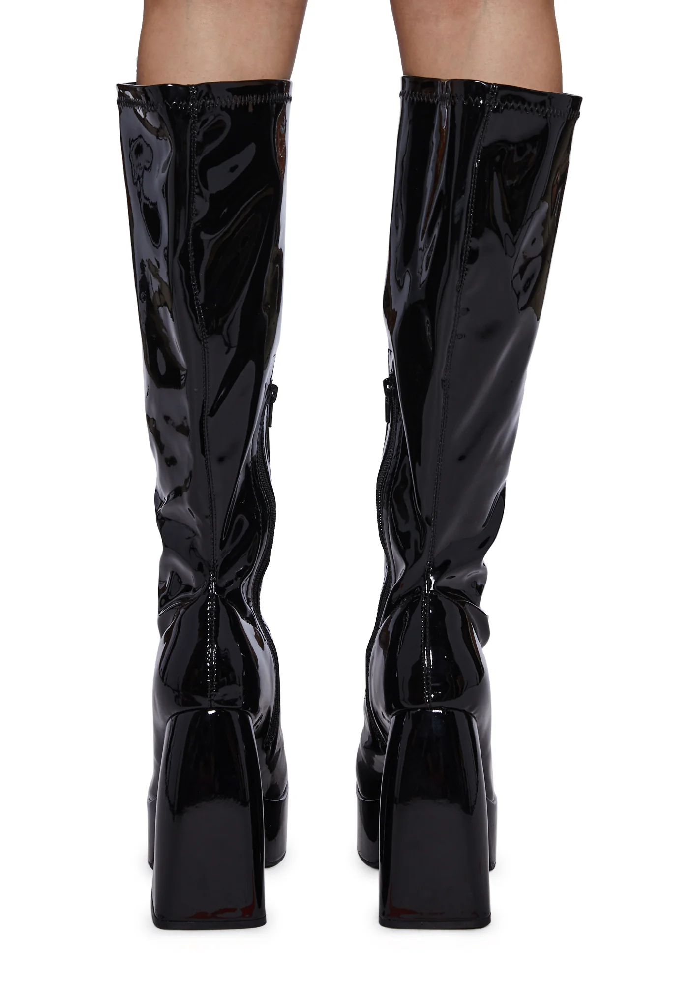 Wide Fit Heartbeat Platform Knee High Boots - Image 4