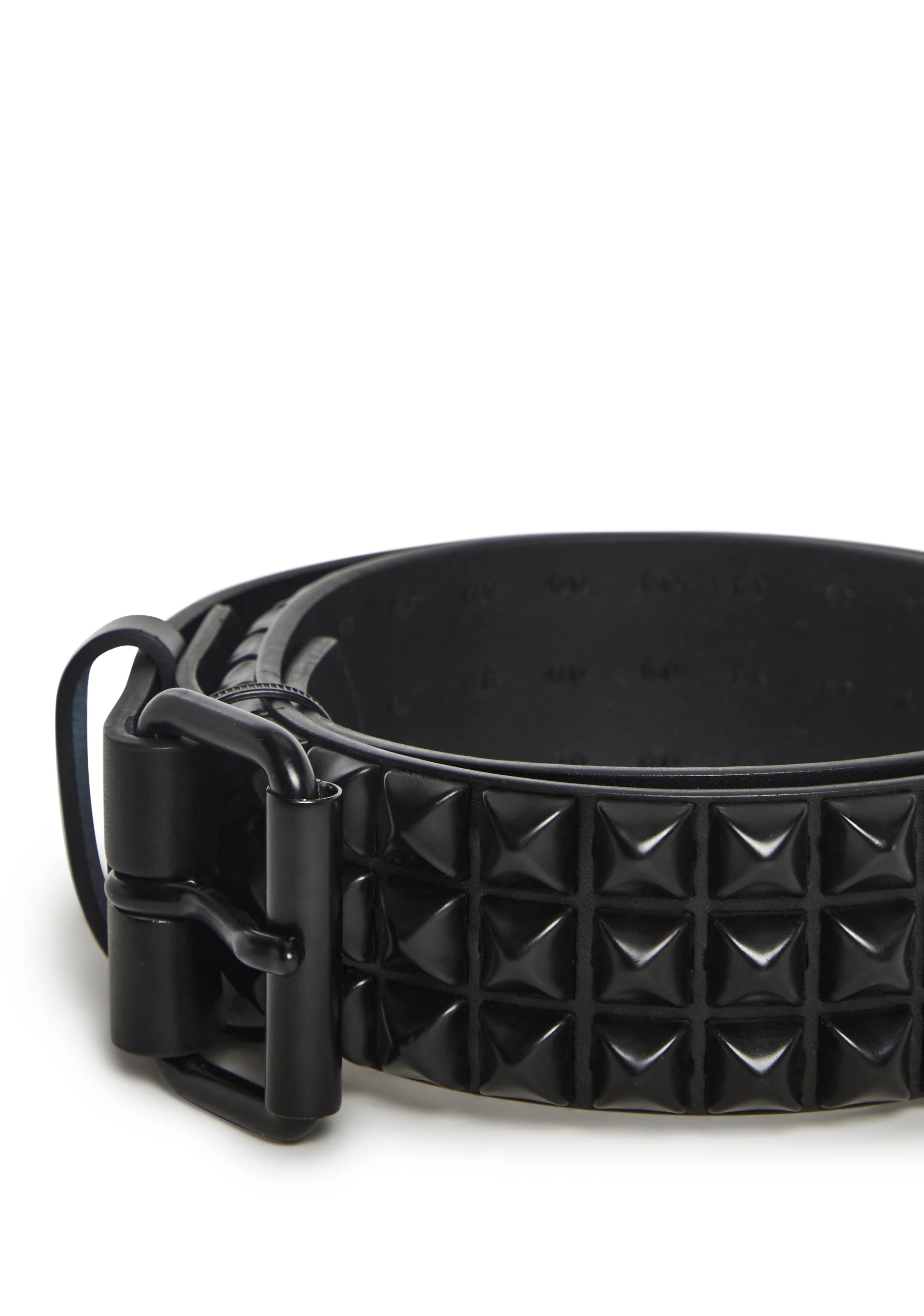 Wide Pyramid Studded Belt - Black - Image 5