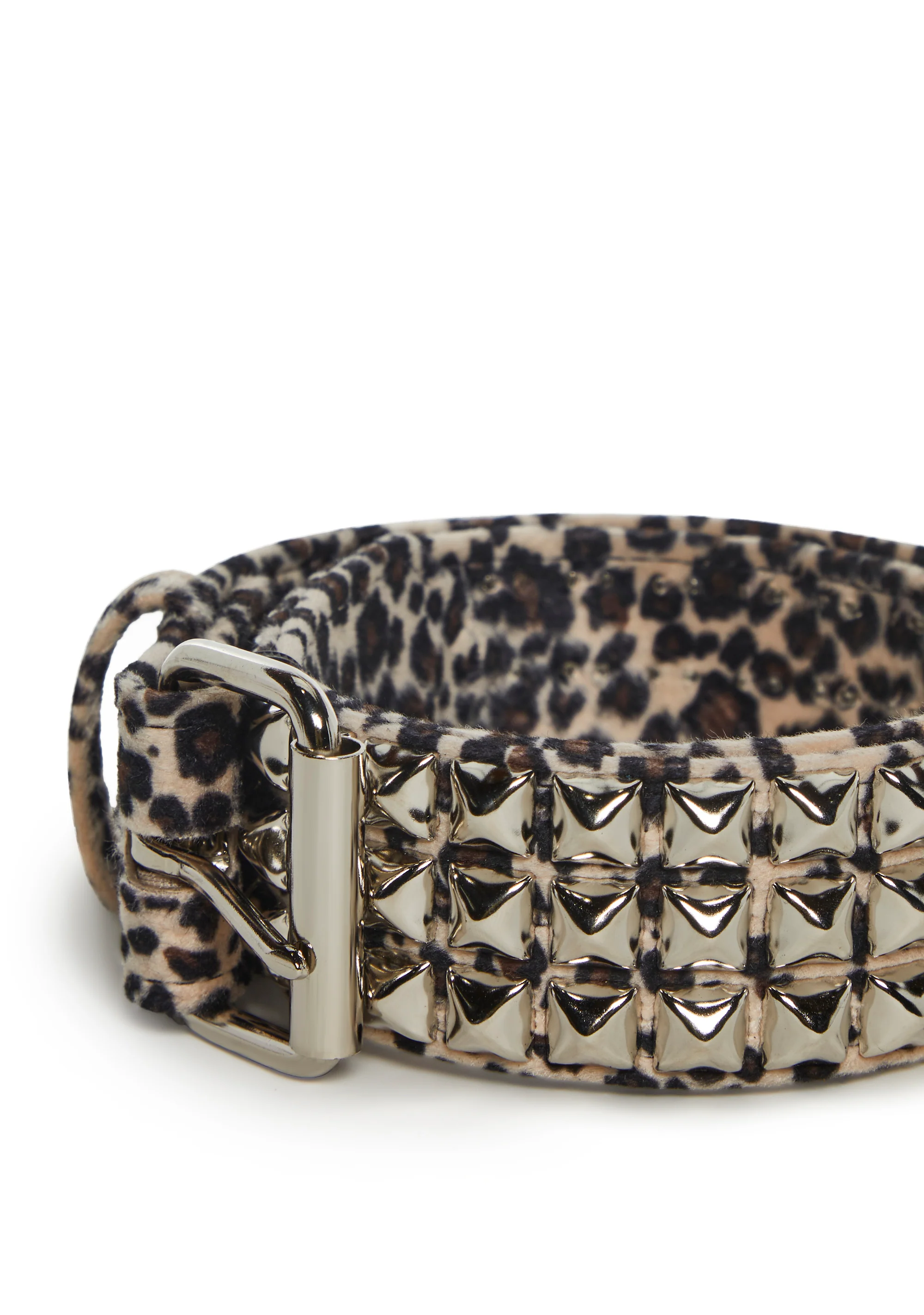 Wide Pyramid Studded Belt - Leopard - Image 4