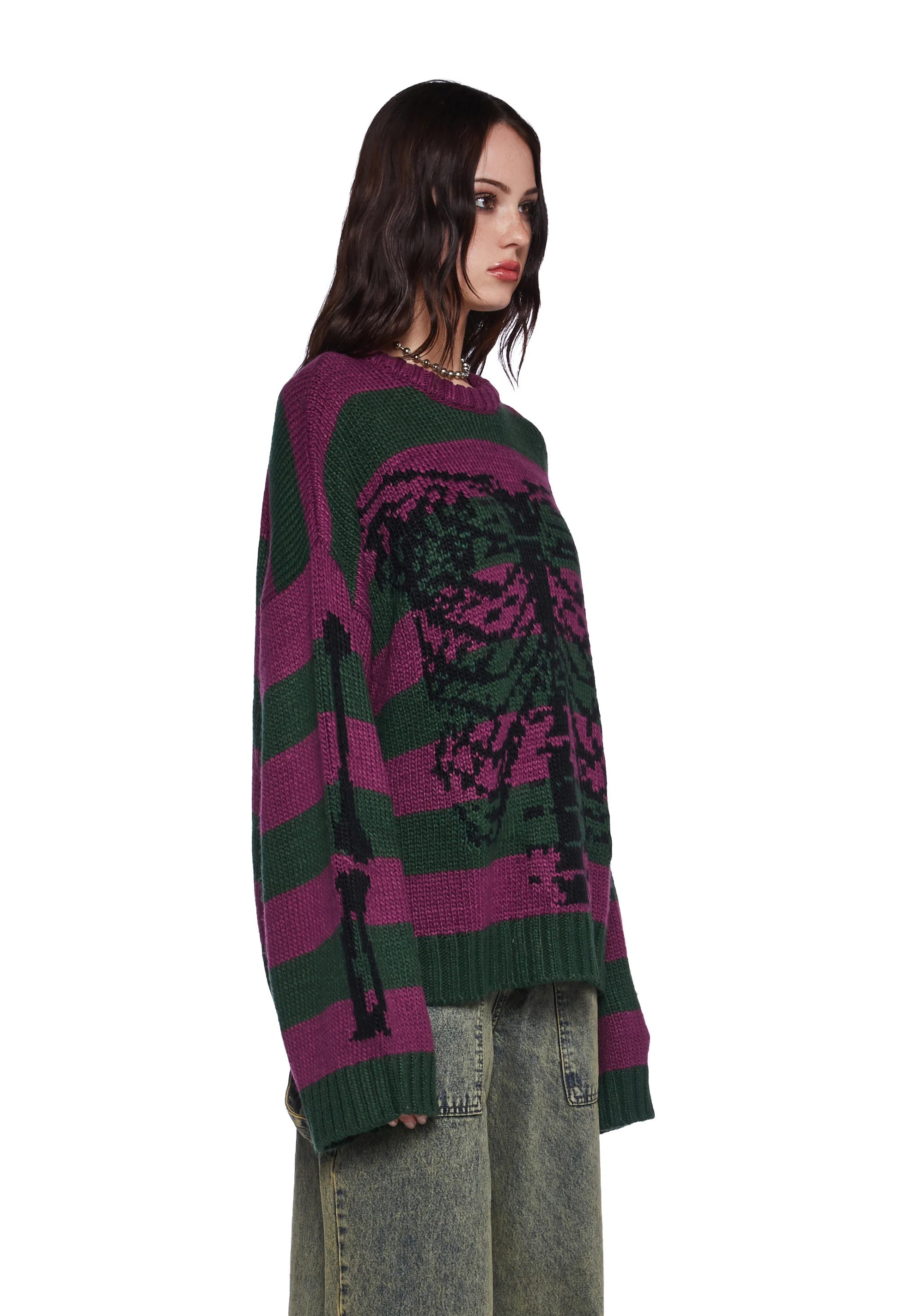 Skeleton Stripe Knit Sweater - Image 3