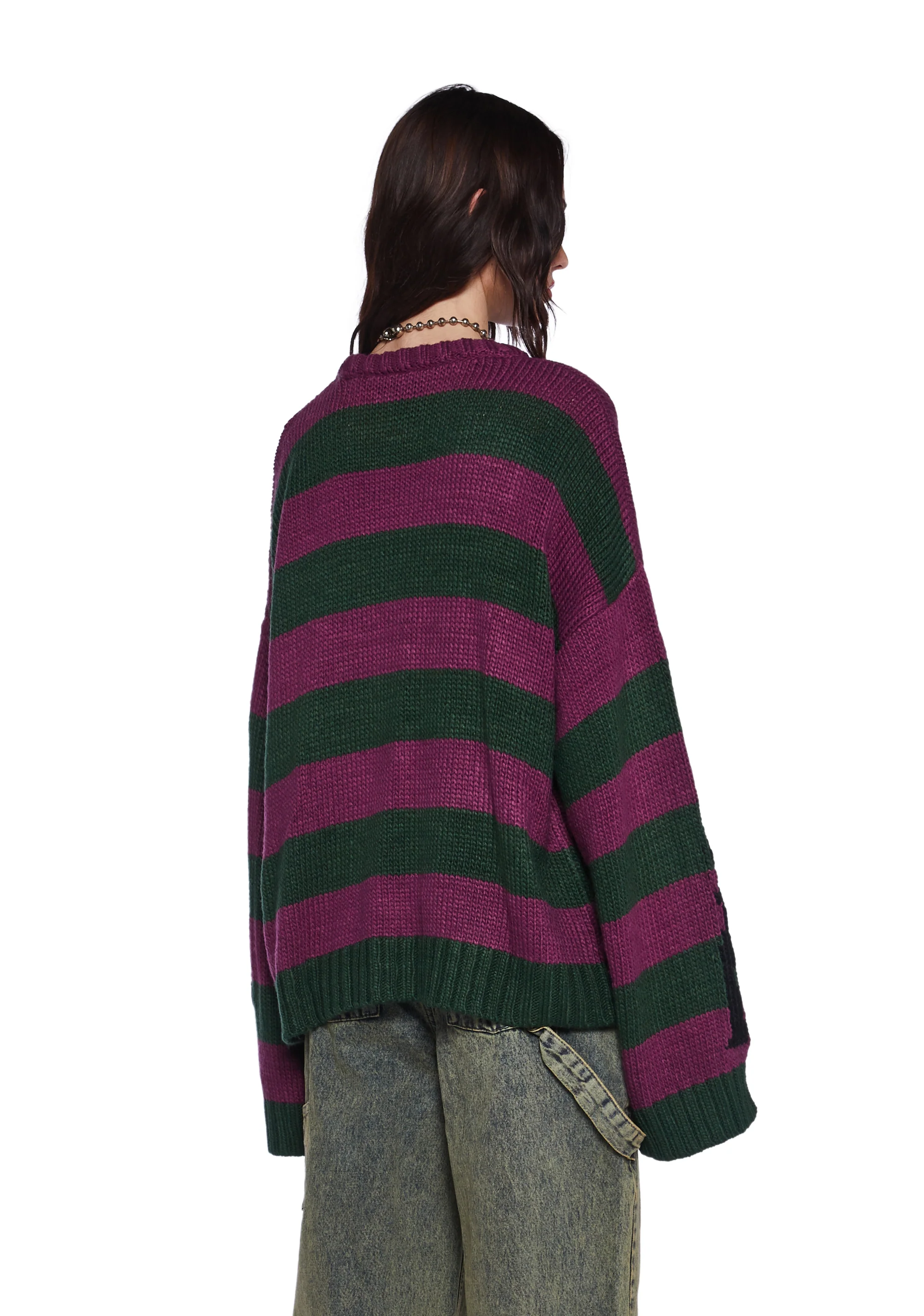 Skeleton Stripe Knit Sweater - Image 4