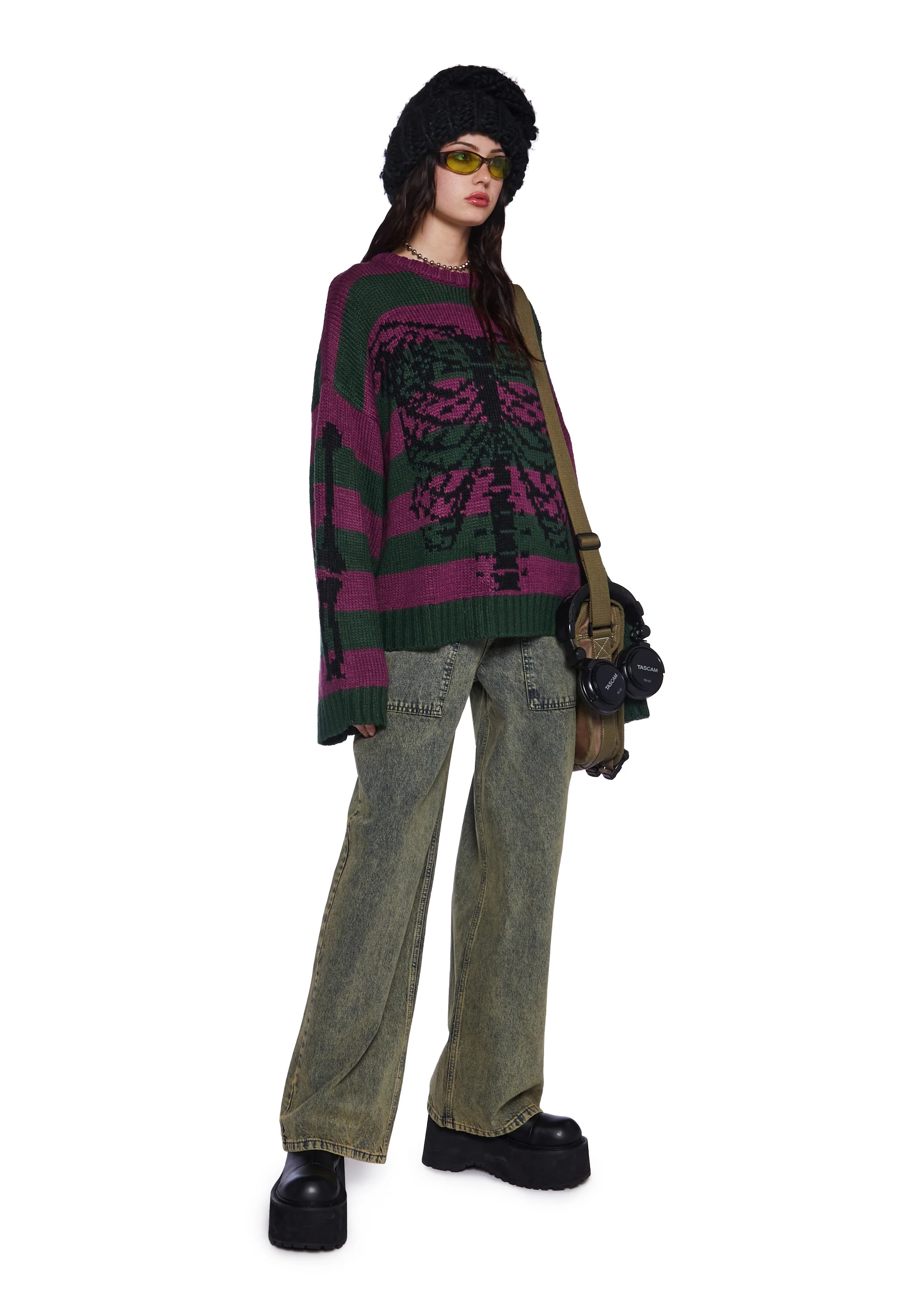 Skeleton Stripe Knit Sweater - Image 5