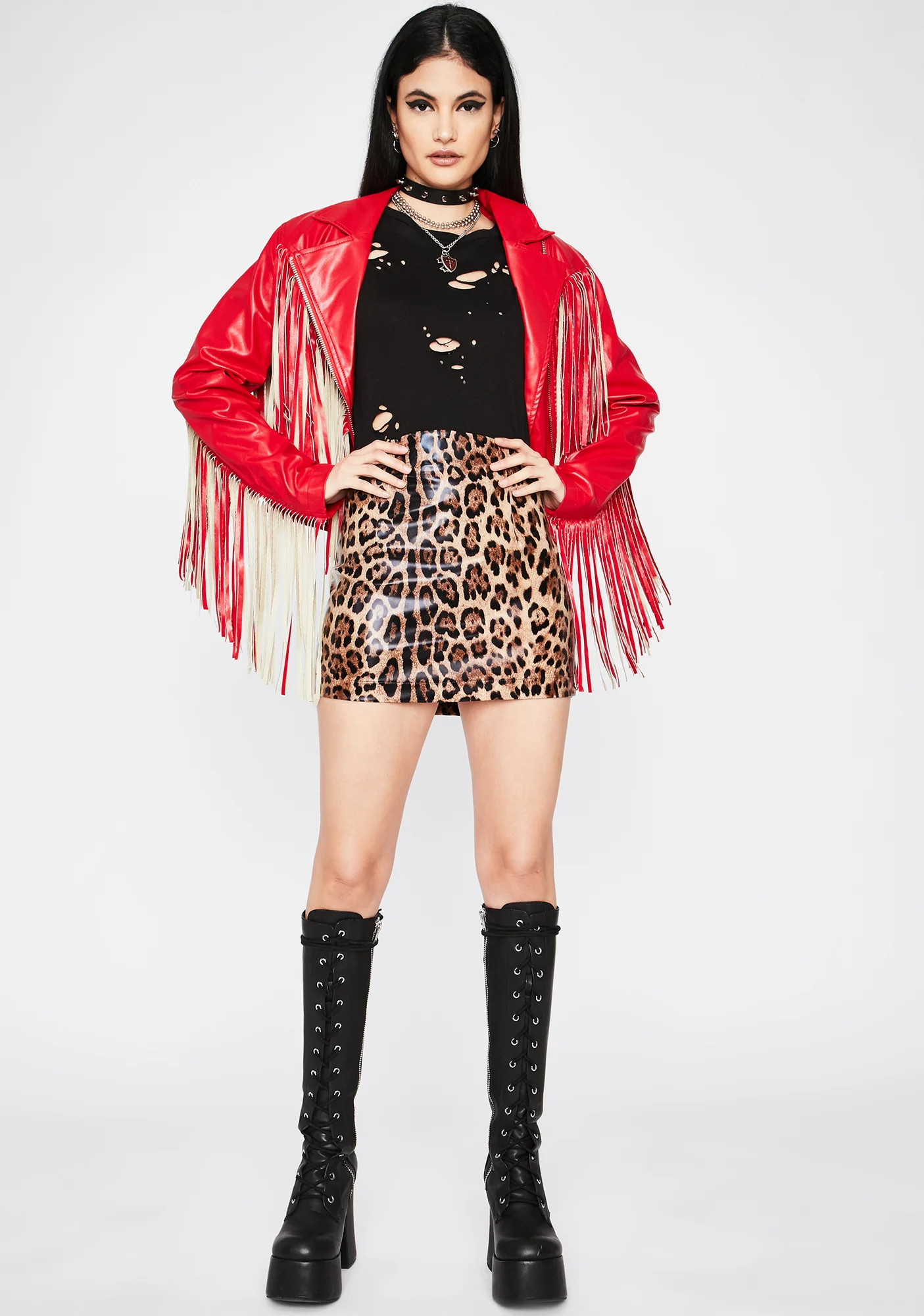 Wild Actions Leopard Skirt - Image 3