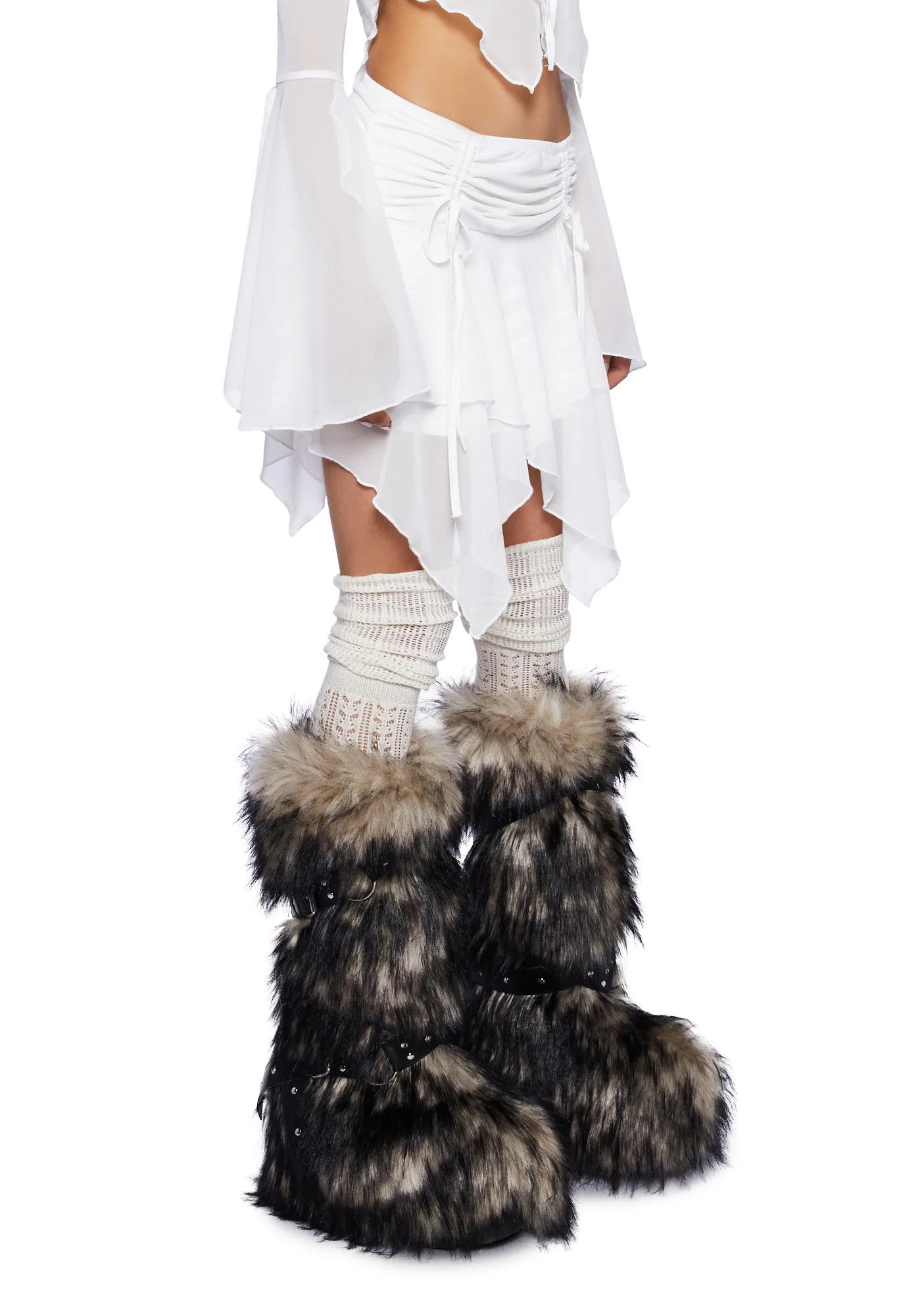 Wild Attraction Mesh Mini Skirt- Off White - Image 3