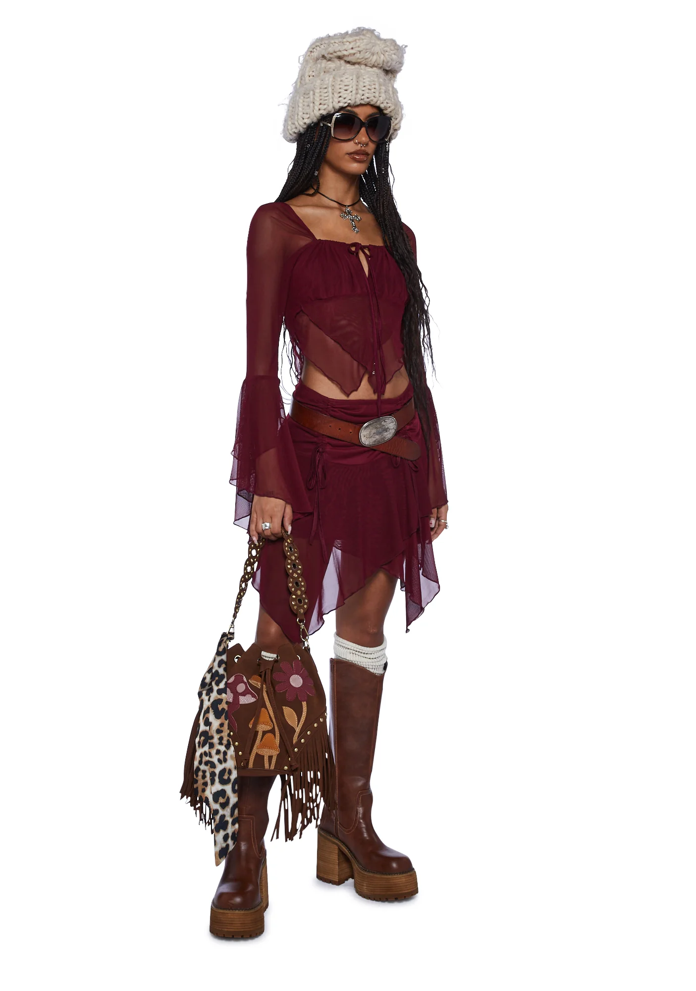 Wild Attraction Mesh Top- Red - Image 2