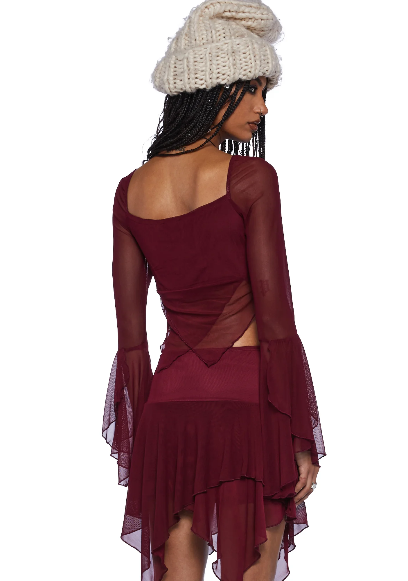 Wild Attraction Mesh Top- Red - Image 4