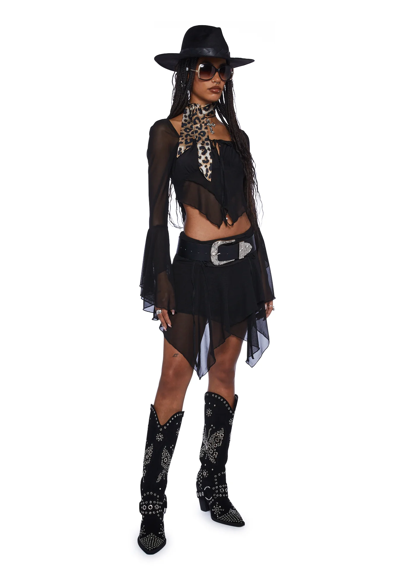 Wild Attraction Mesh Top - Black - Image 2