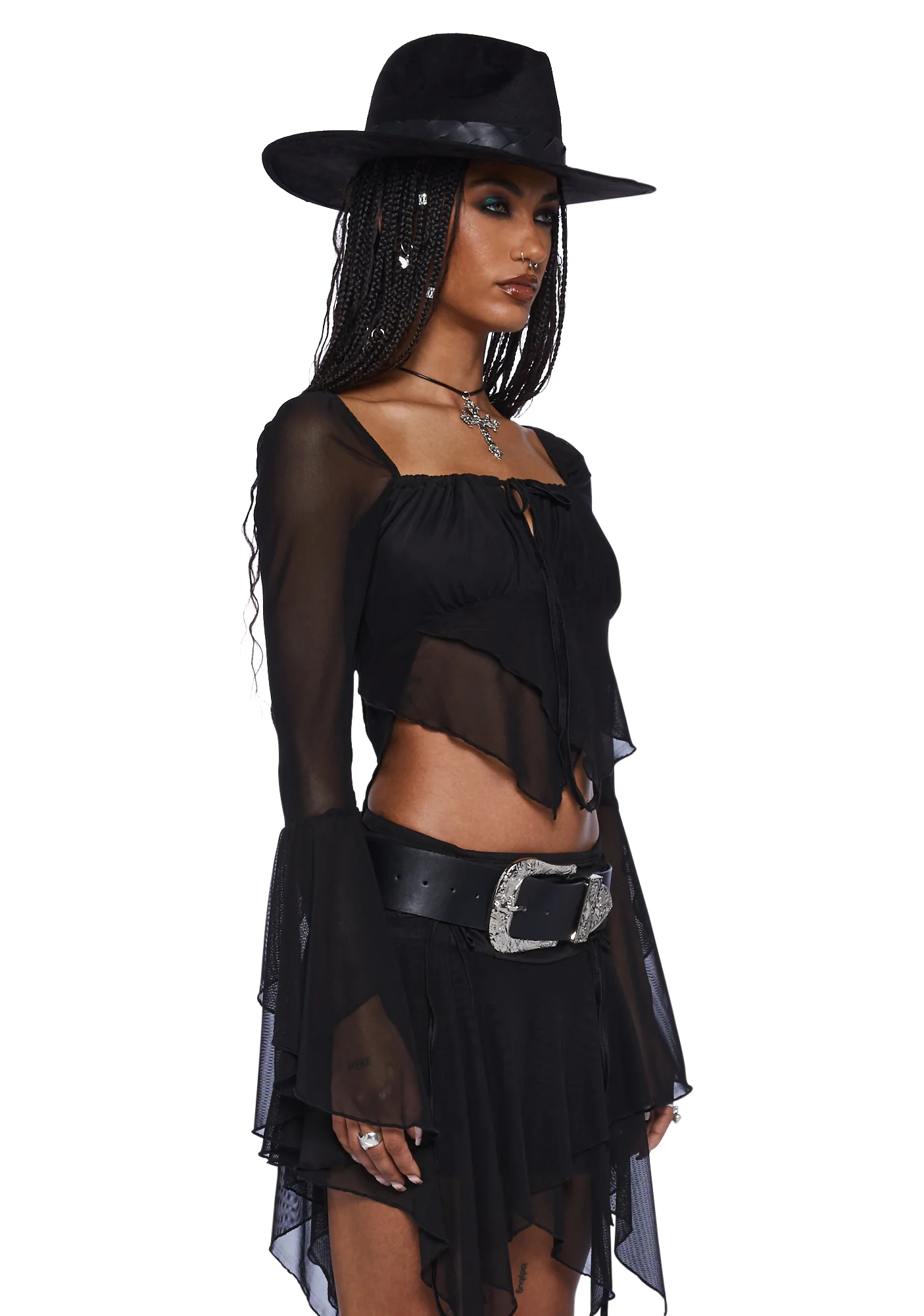 Wild Attraction Mesh Top - Black - Image 3