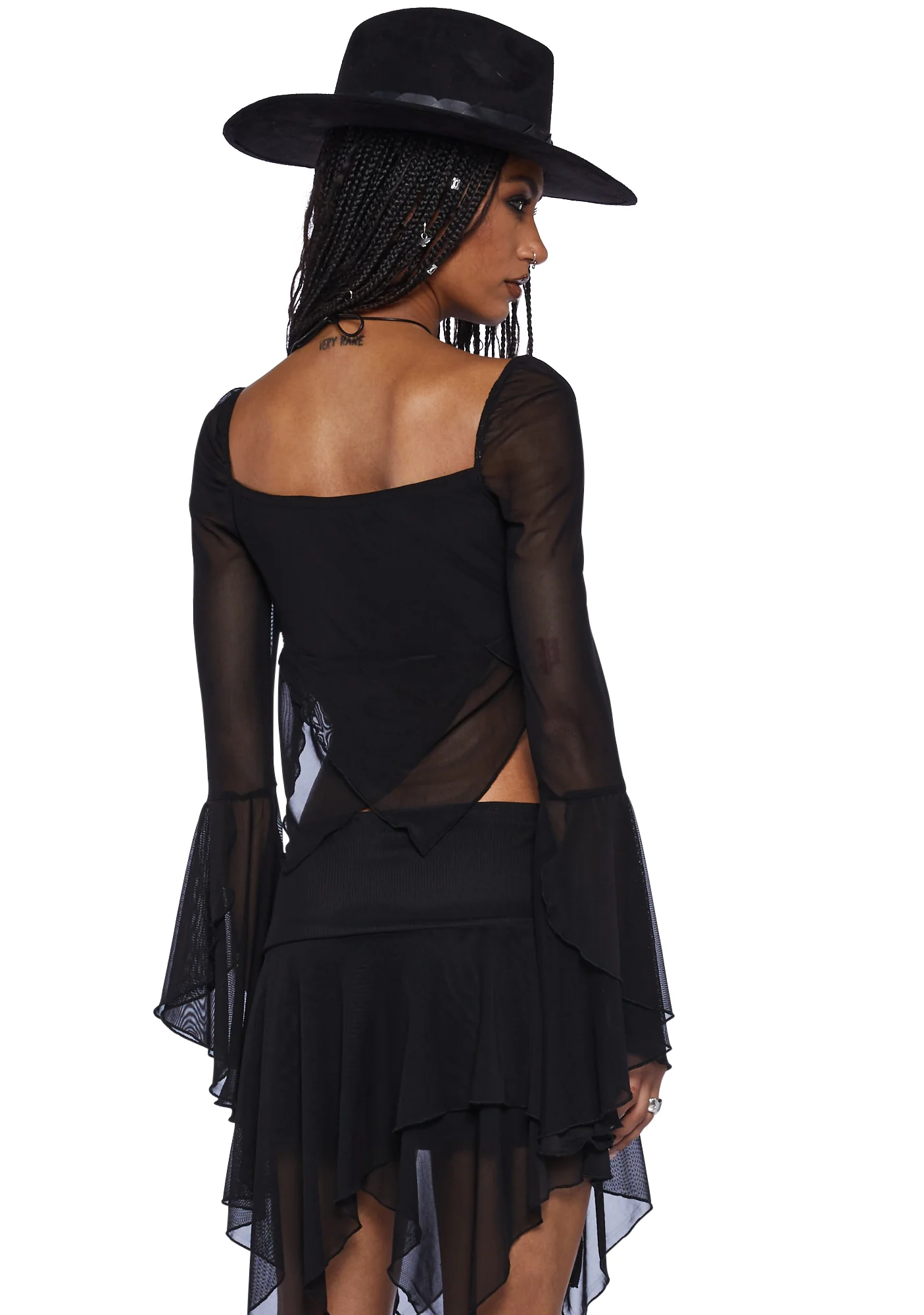 Wild Attraction Mesh Top - Black - Image 4