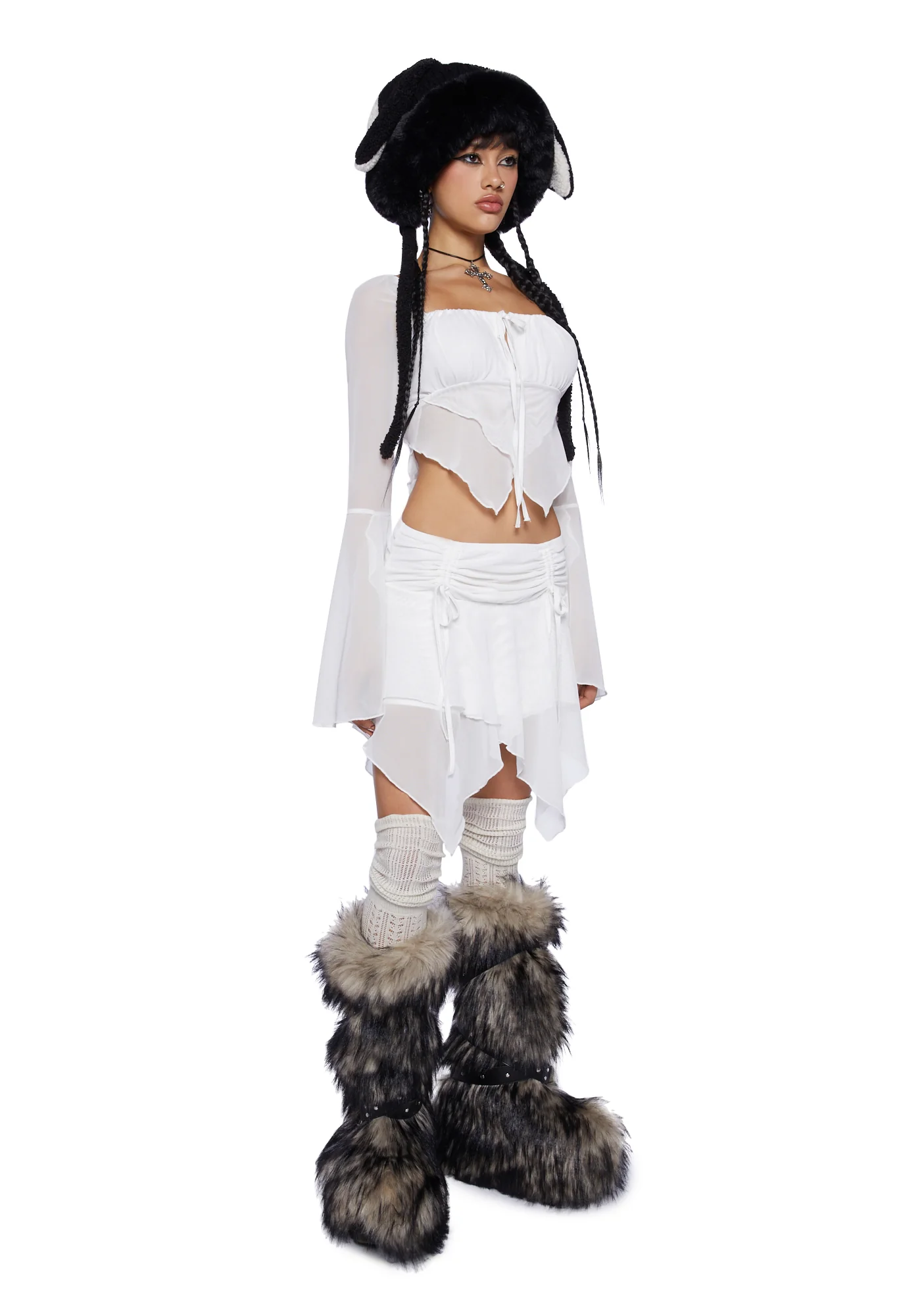 Wild Attraction Mesh Top- Off White - Image 2