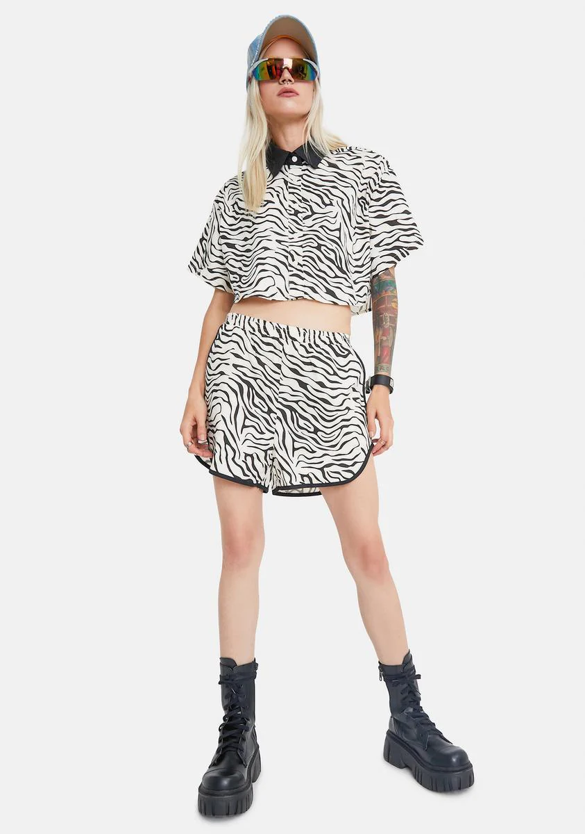 Wild Frenzy Zebra Print Crop Top - Image 3