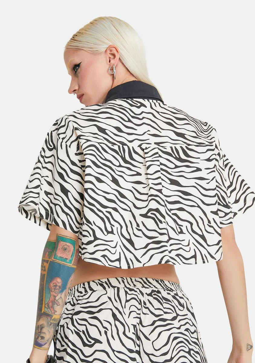 Wild Frenzy Zebra Print Crop Top - Image 4