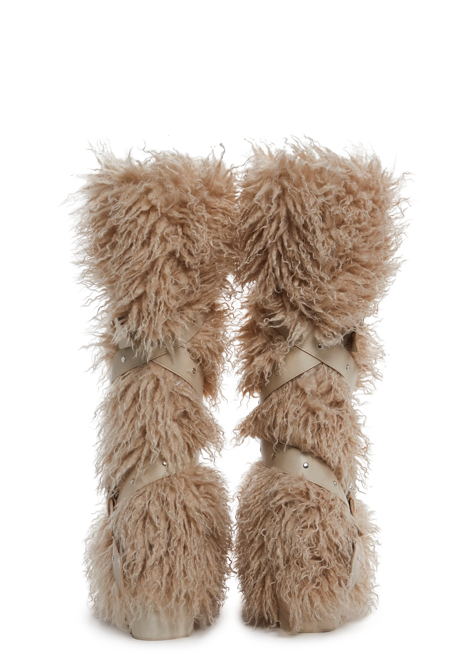 Wild Instincts Faux Fur Boots - Sand - Image 4