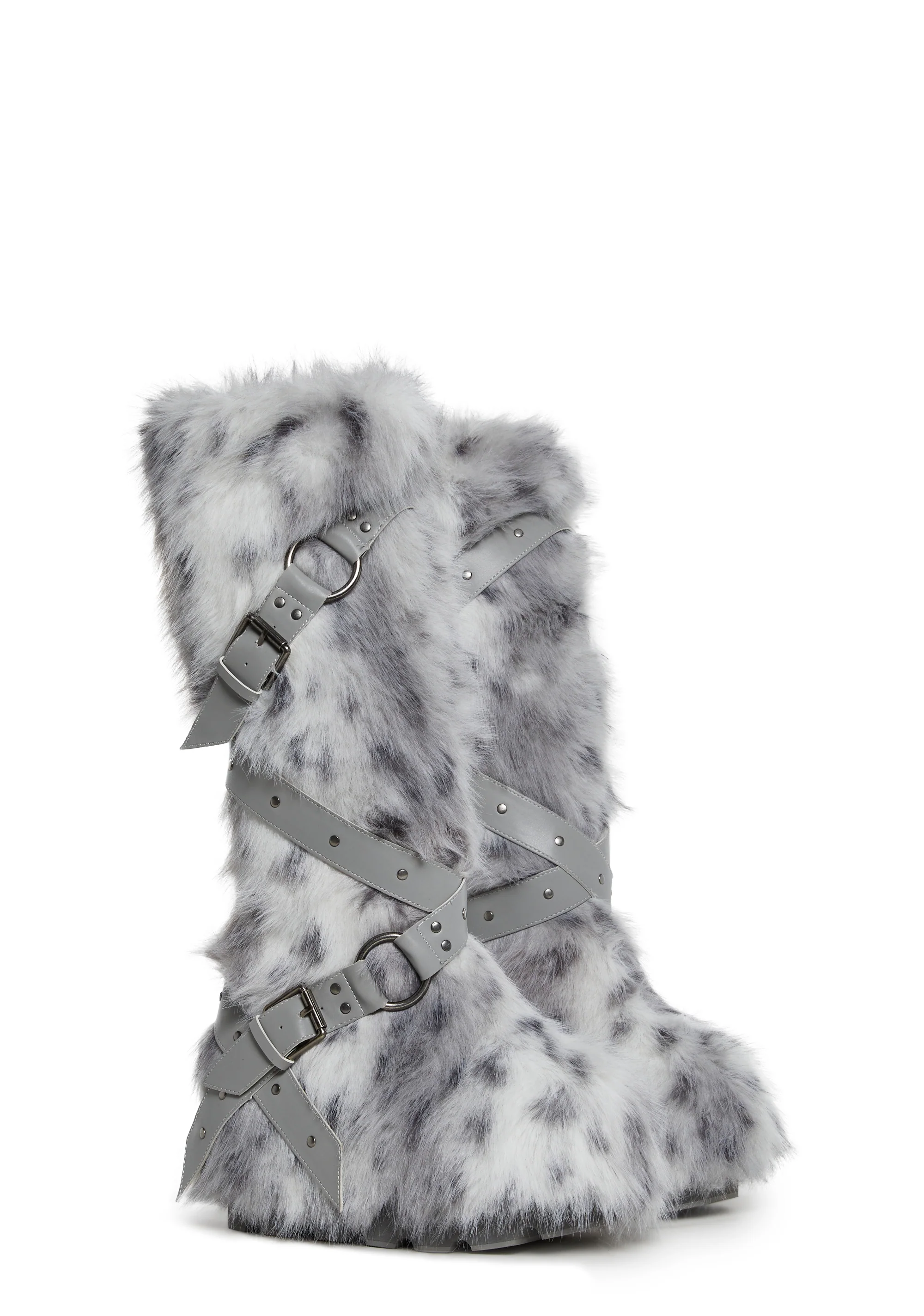 Wild Instincts Faux Fur Boots - White - Image 3