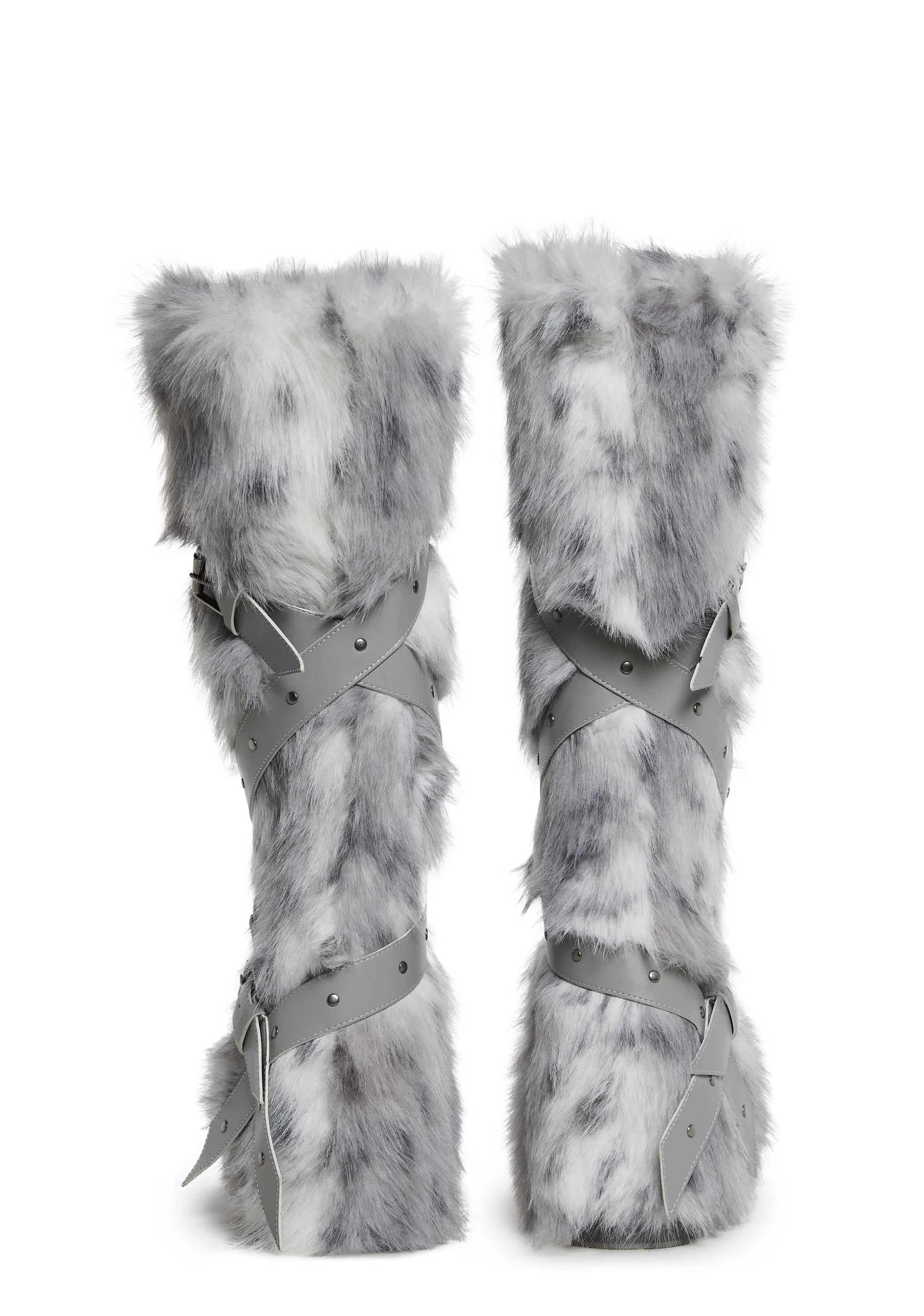 Wild Instincts Faux Fur Boots - White - Image 4