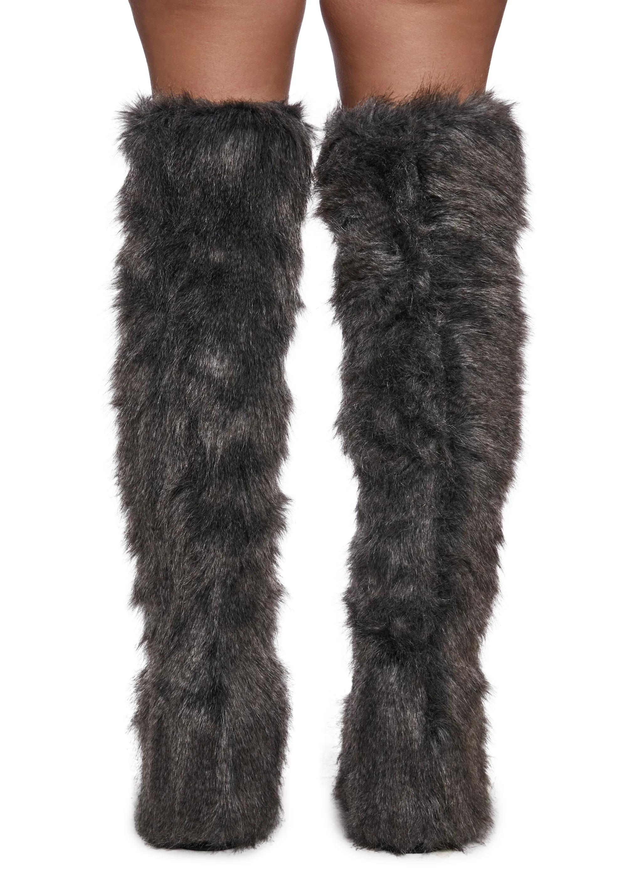 Wild Instincts Thigh High Boots - Gray - Image 4