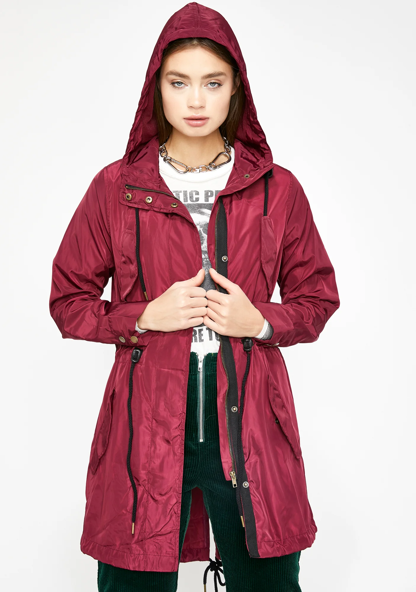 Wine Let's Runaway Anorak Jacket - Image 3