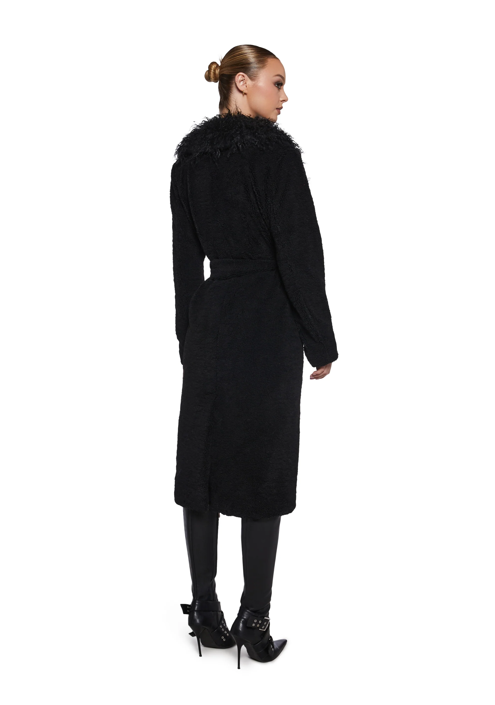 Winter Hearts Faux Fur Coat - Black - Image 4