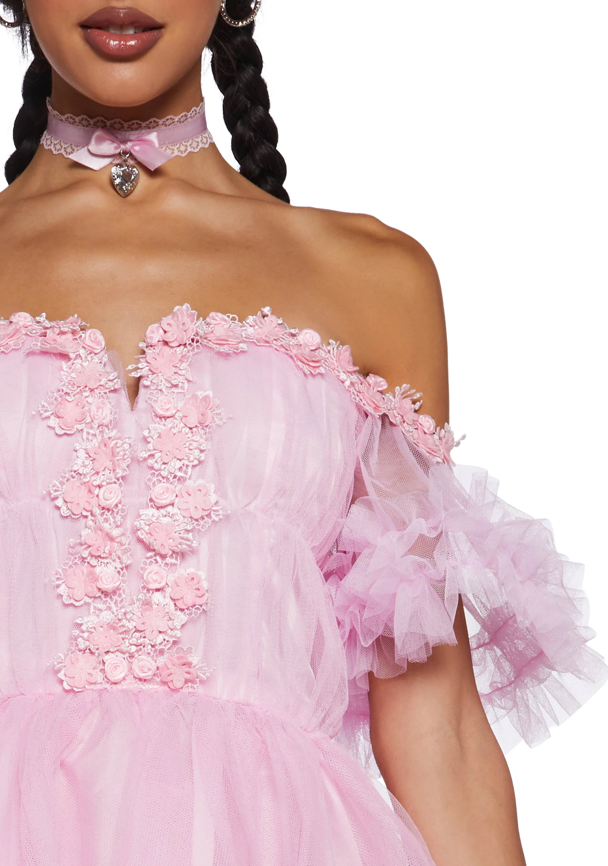 Winter Rose Mini Dress - Pink - Image 5