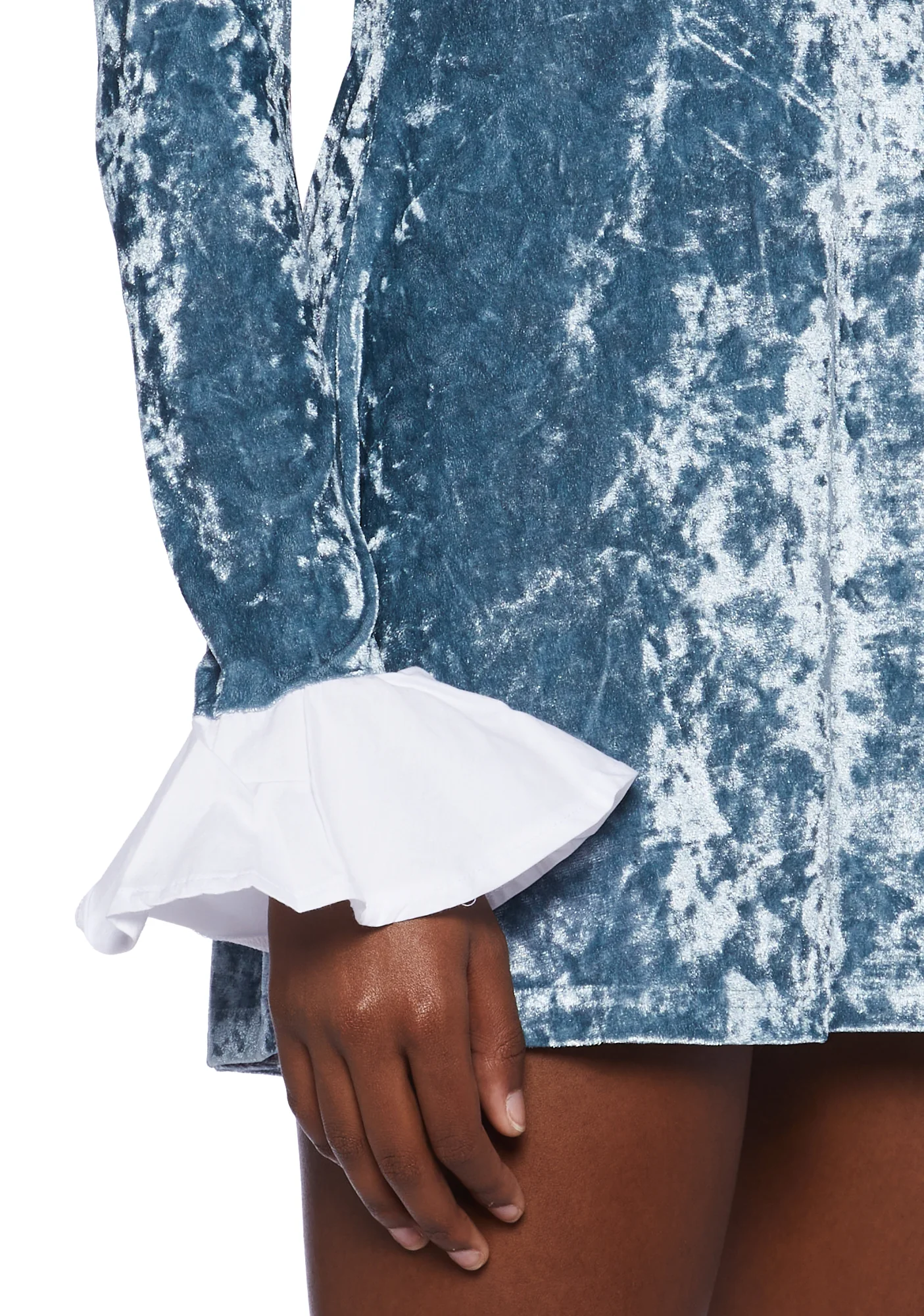 Witch Way Out Velvet Dress - Blue - Image 5