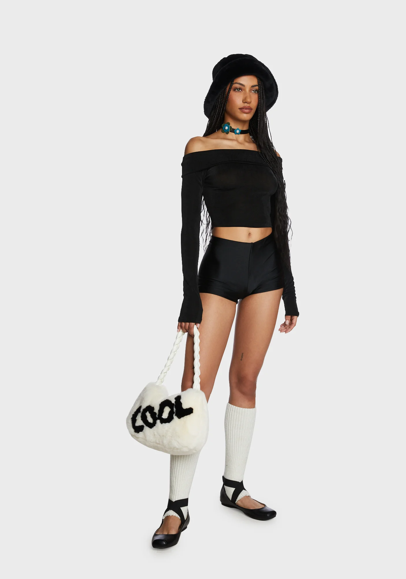 With My Bestie Crop Top - Black - Image 3