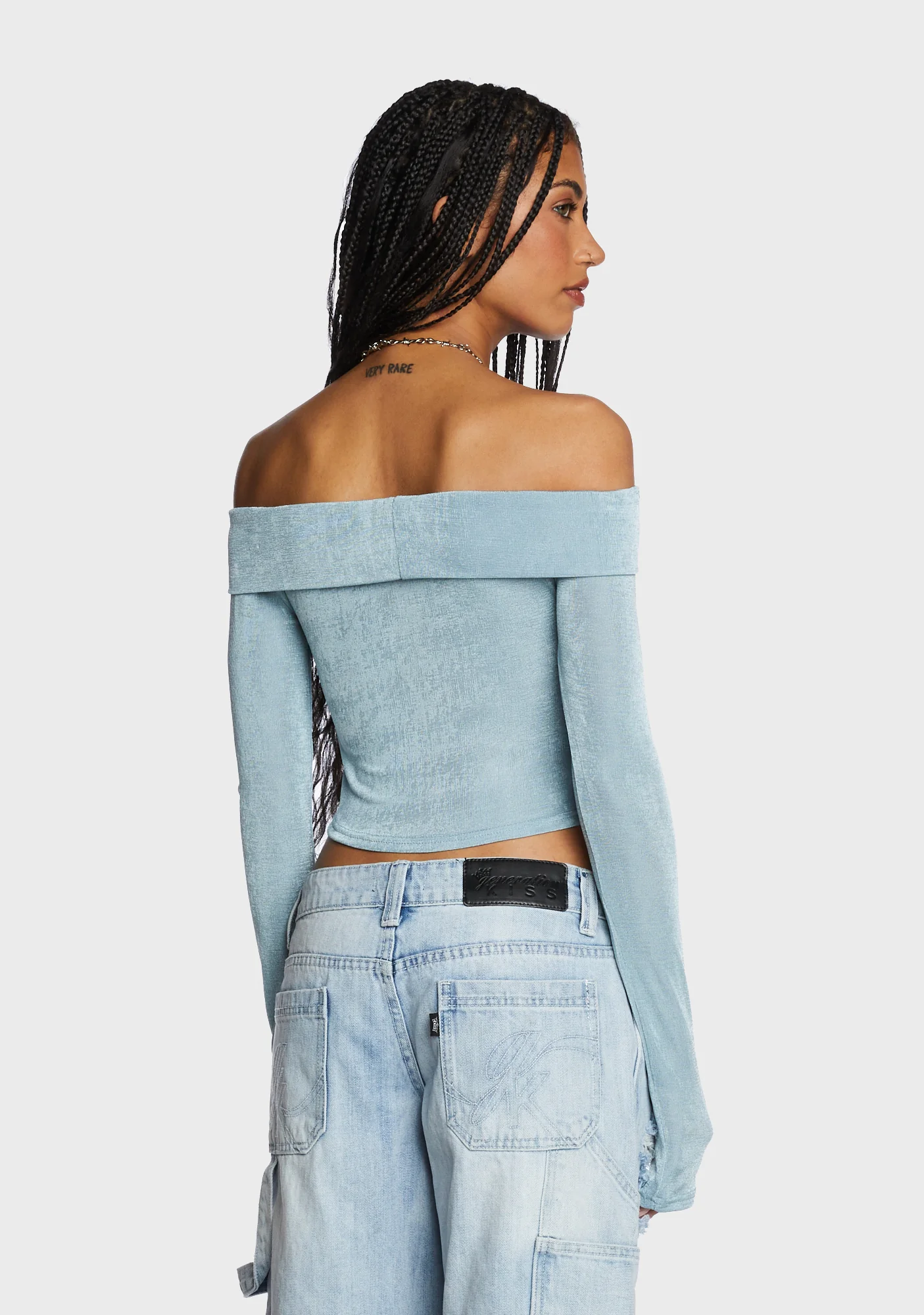 With My Bestie Crop Top - Blue - Image 5