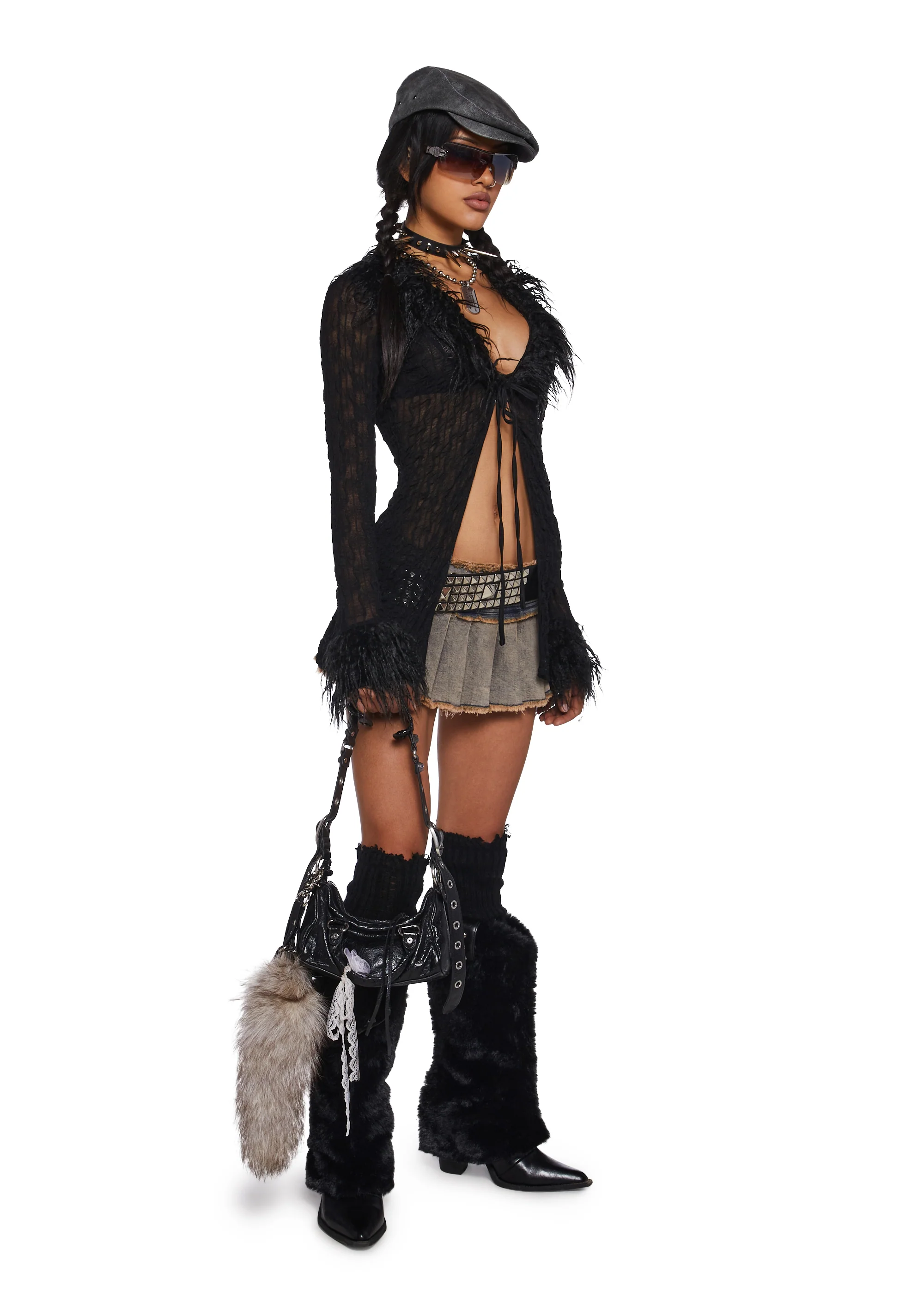 With The Band Knit Cardigan - Black - Image 2
