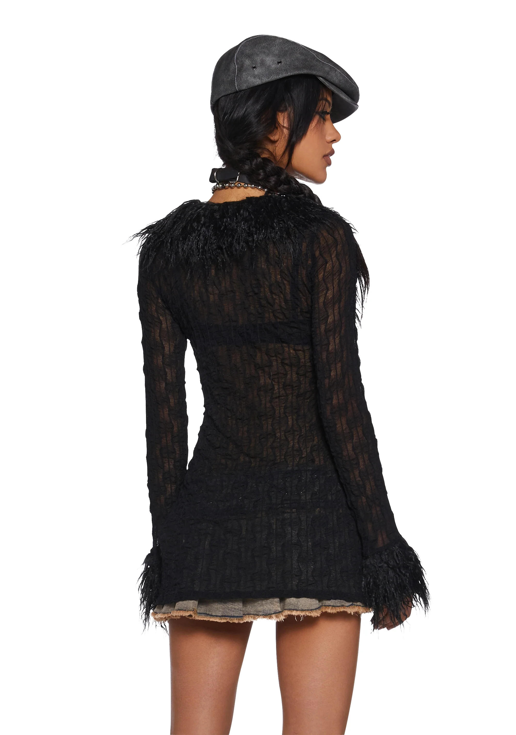 With The Band Knit Cardigan - Black - Image 4