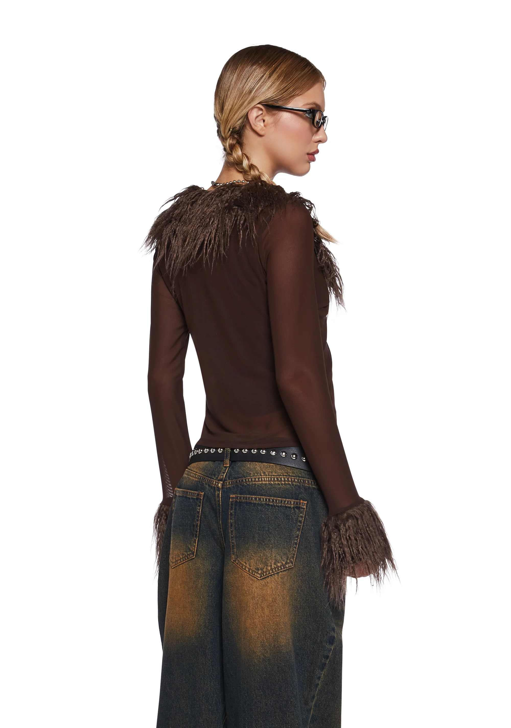 With The Band Knit Cardigan - Brown - Image 4