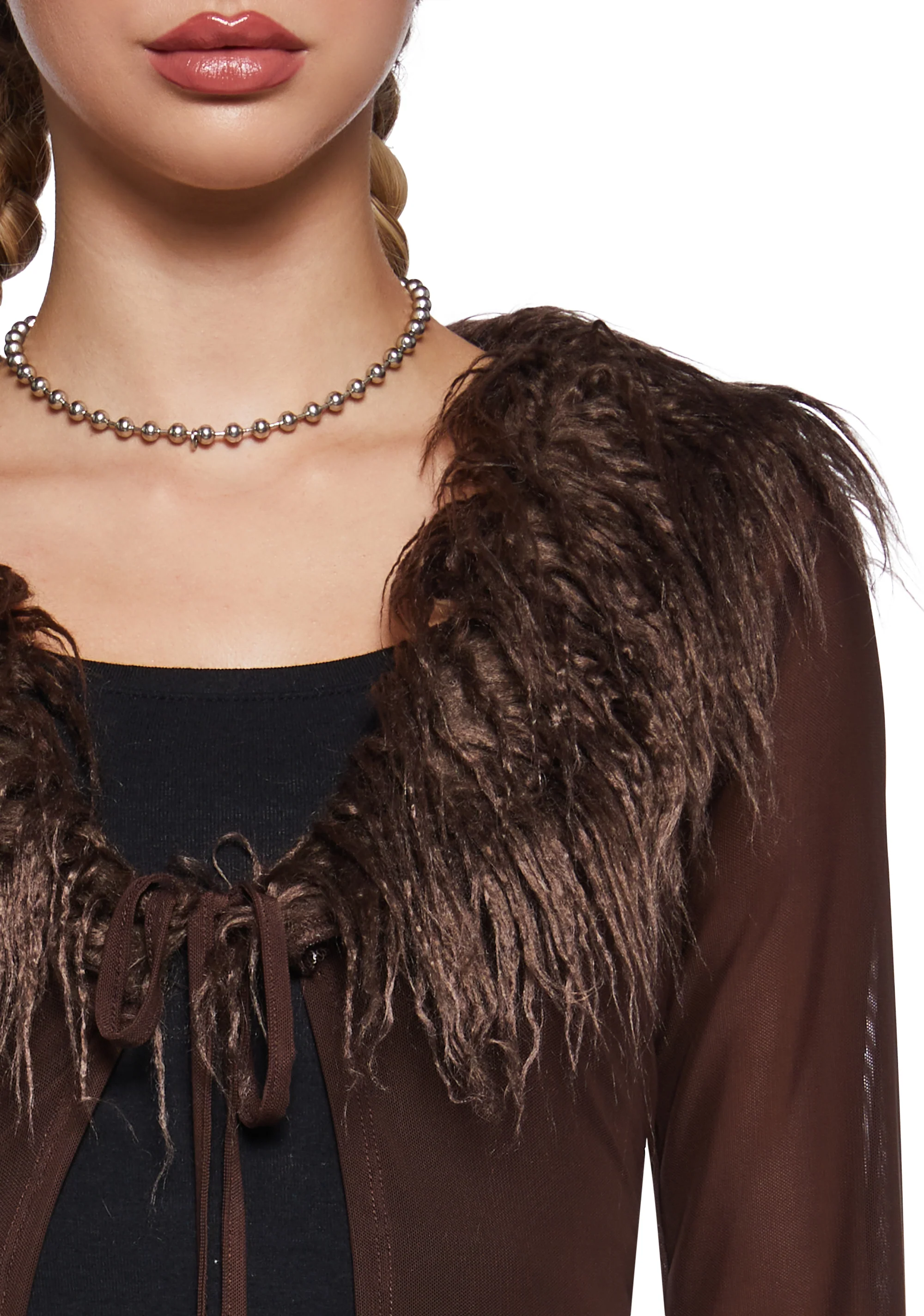 With The Band Knit Cardigan - Brown - Image 5