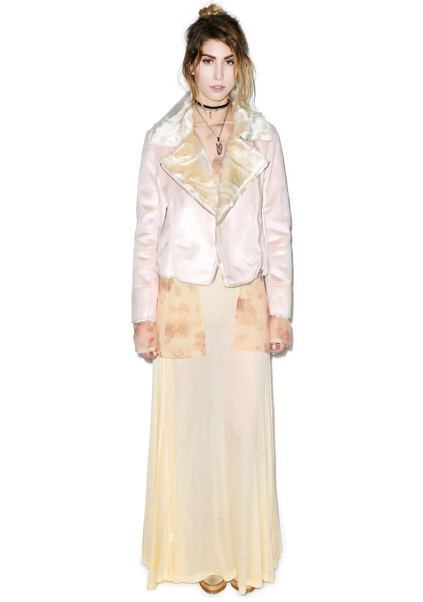 Woman Of The Shear Shearling Jacket - Light Pink - Image 7