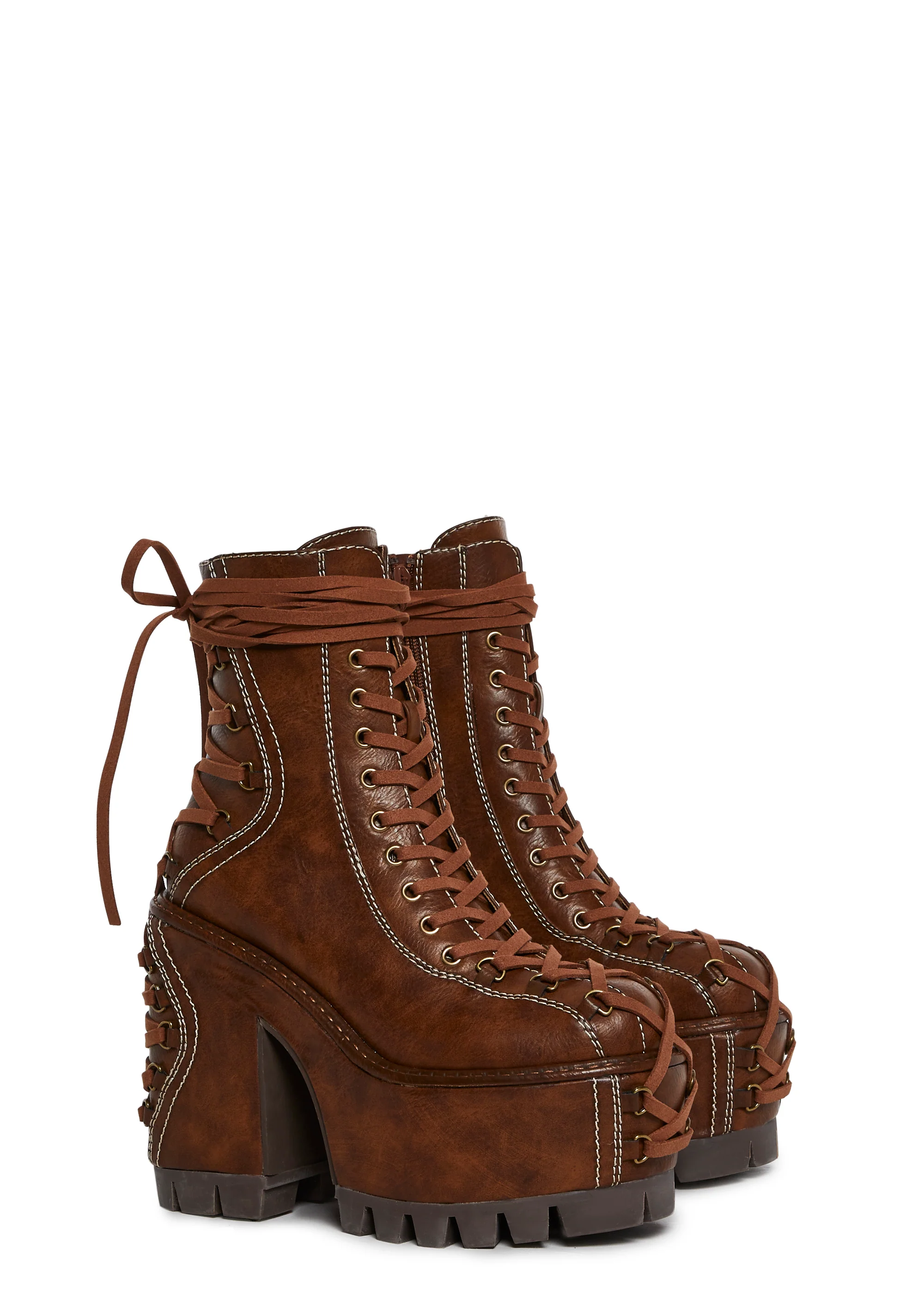 Woodland Lucid Dream Corset Boots - Brown - Image 3