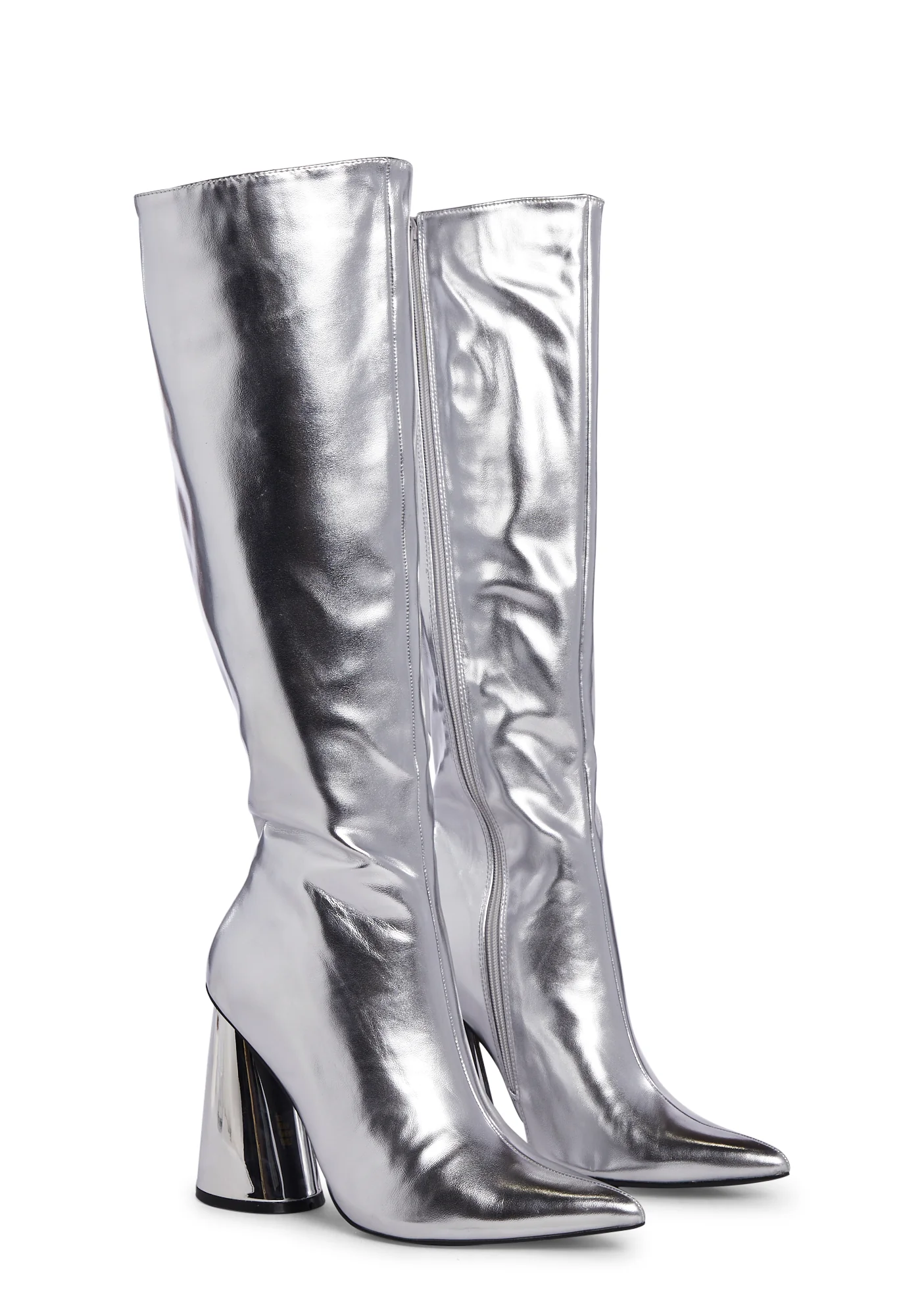 Work It Knee High Boots - Silver - Image 3