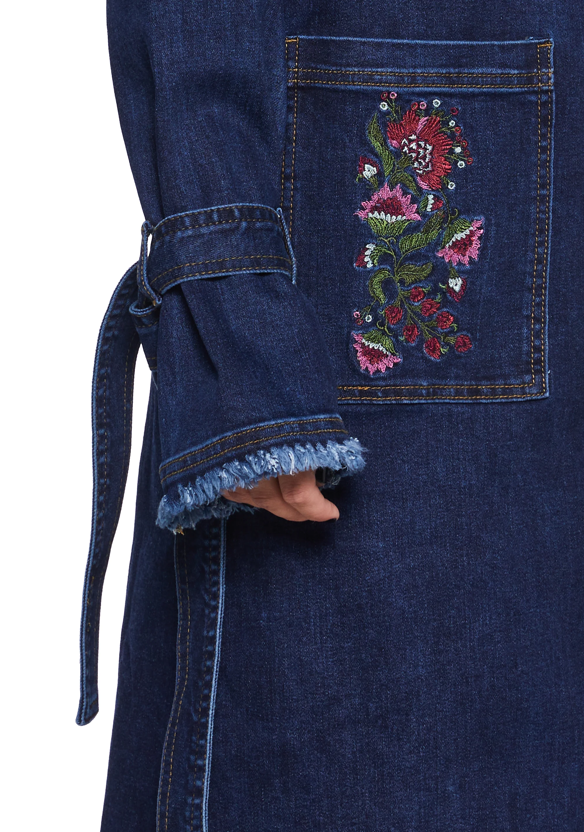 Woven Dreams Denim Trench Coat - Image 3