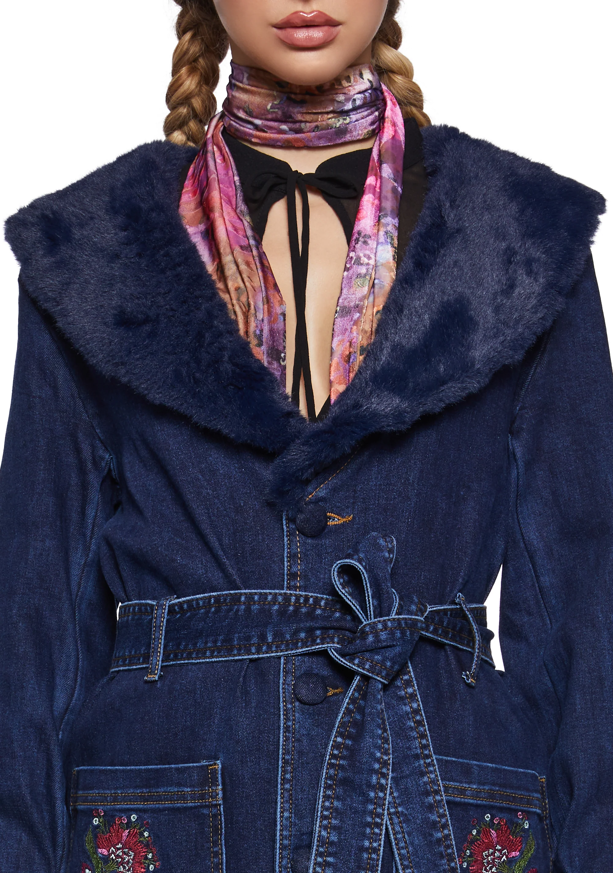 Woven Dreams Denim Trench Coat - Image 6