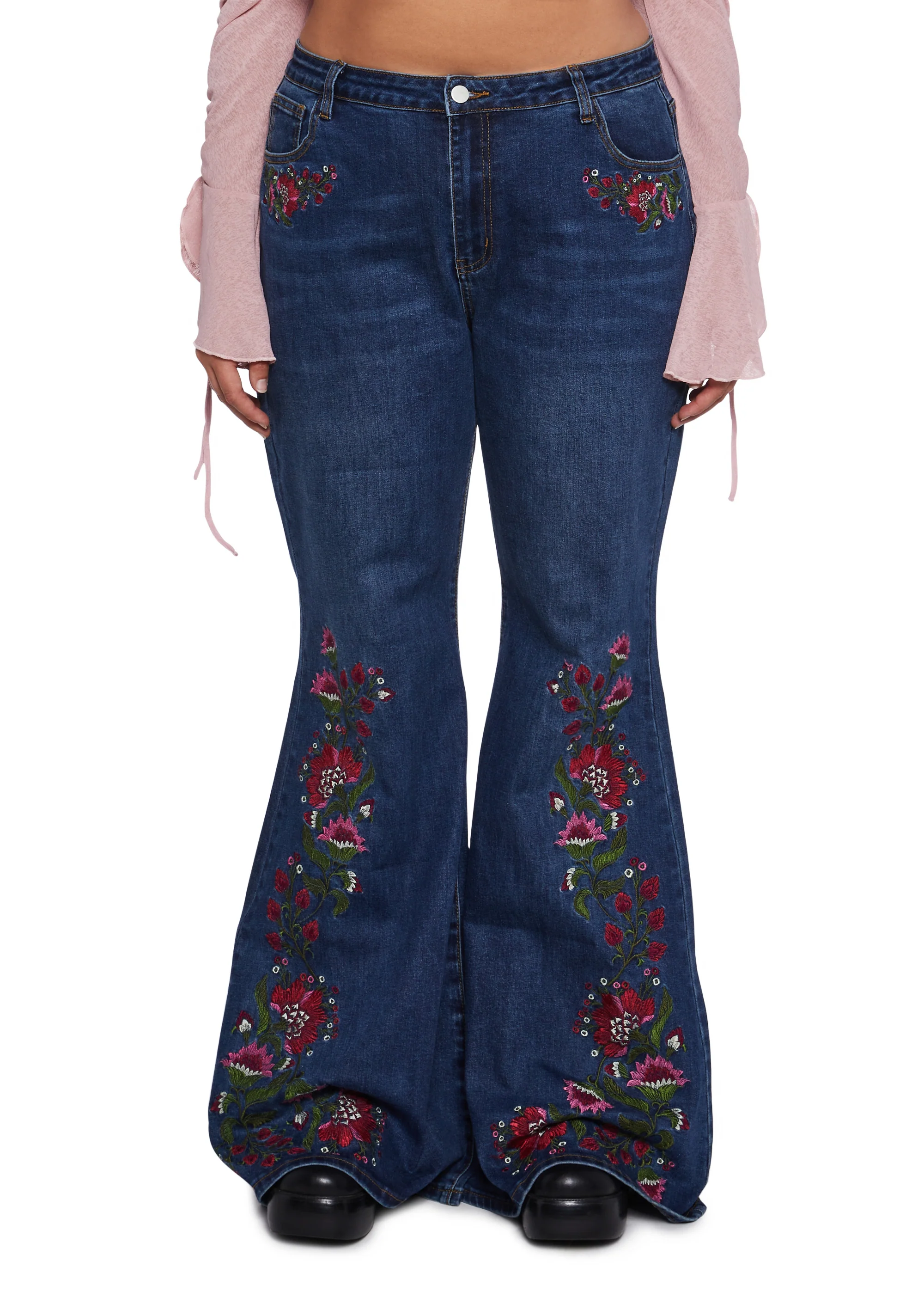 Woven Dreams Embroidered Jeans - Image 2