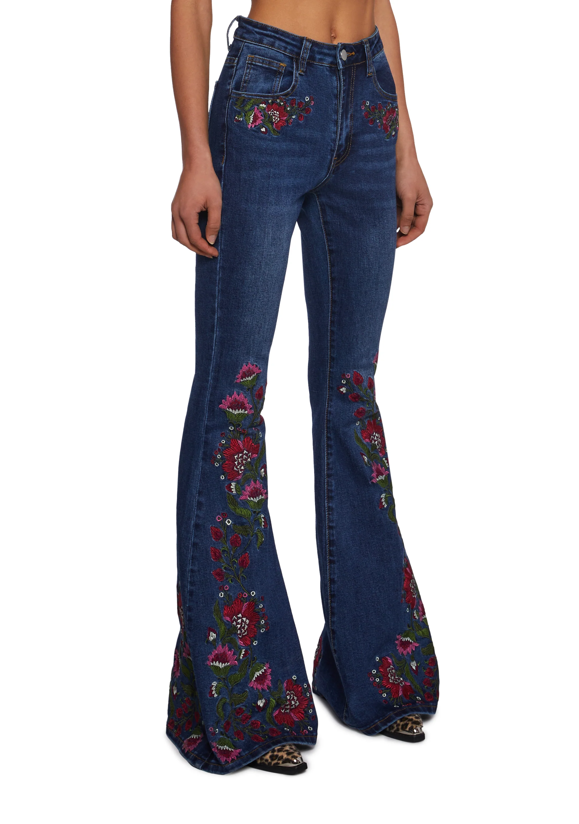 Woven Dreams Embroidered Jeans - Image 4