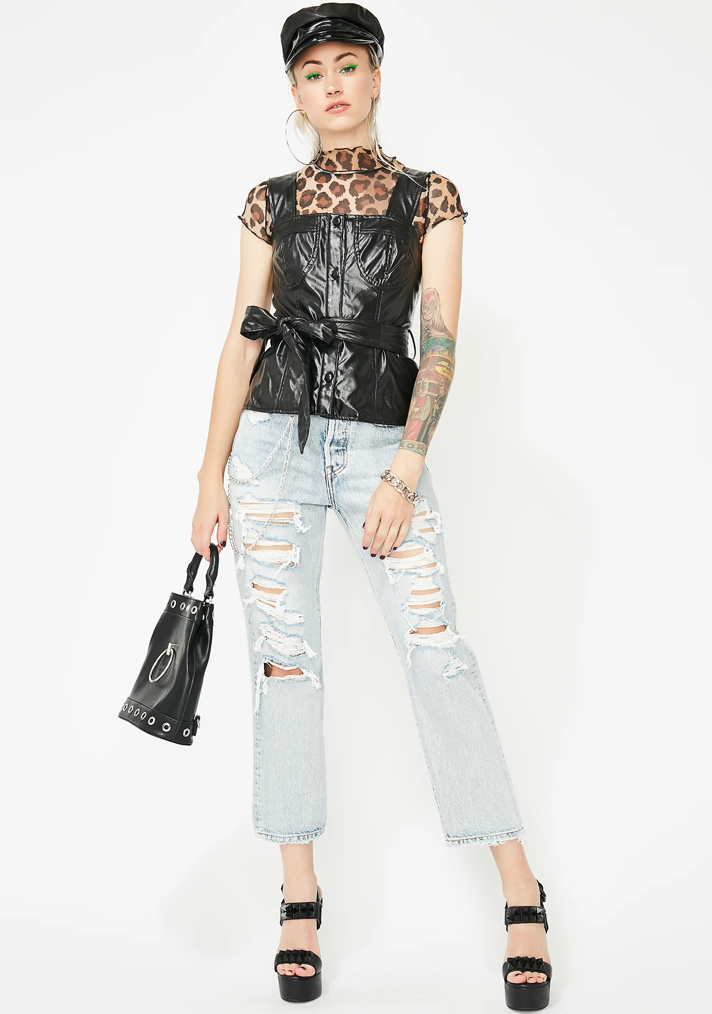 Wreck It Up Vegan Leather Bustier - Image 3