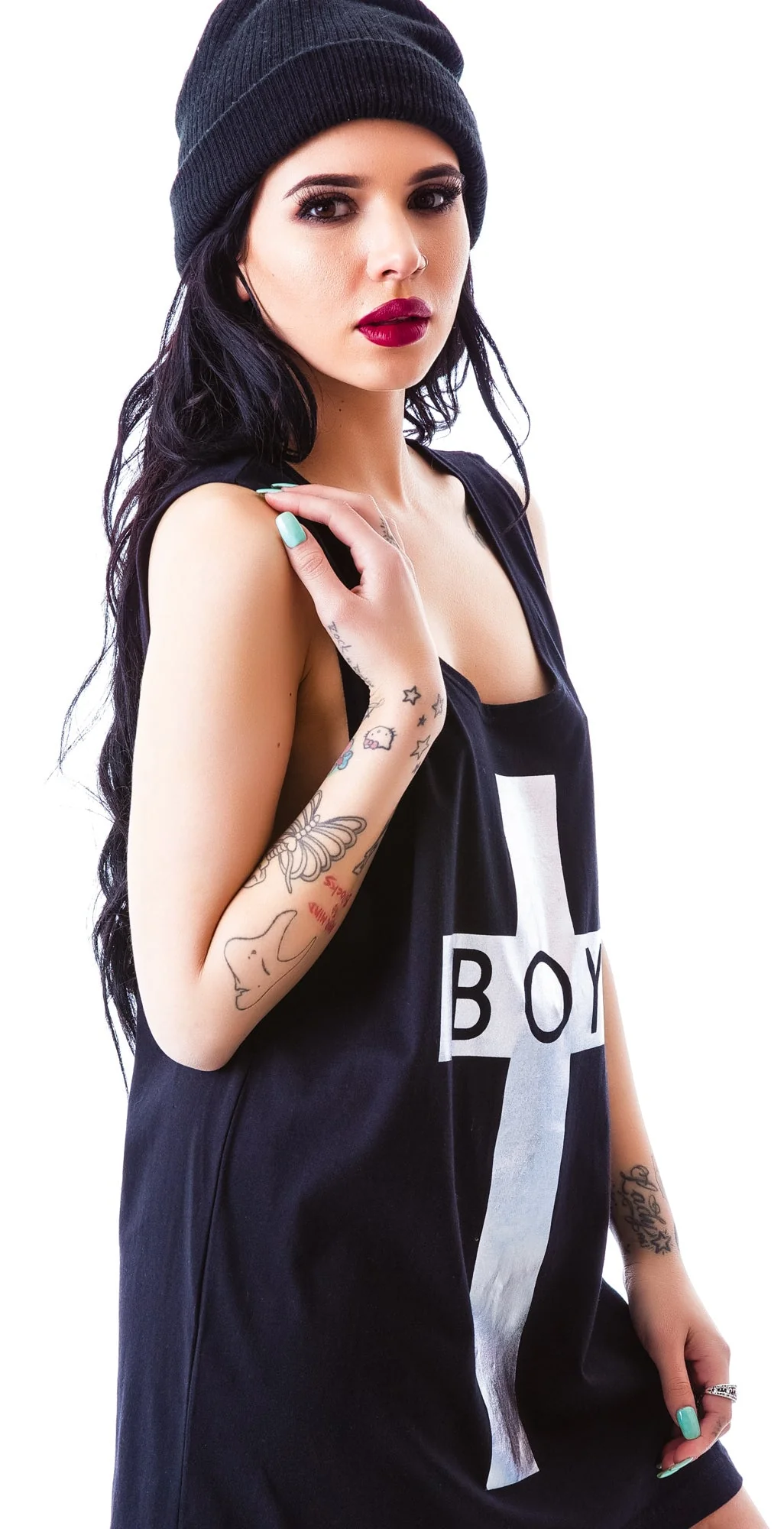 x BOY London Boy Cross Oversized Tank - Black - Image 13