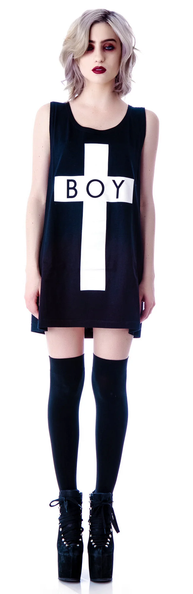 x BOY London Boy Cross Oversized Tank - Black - Image 18