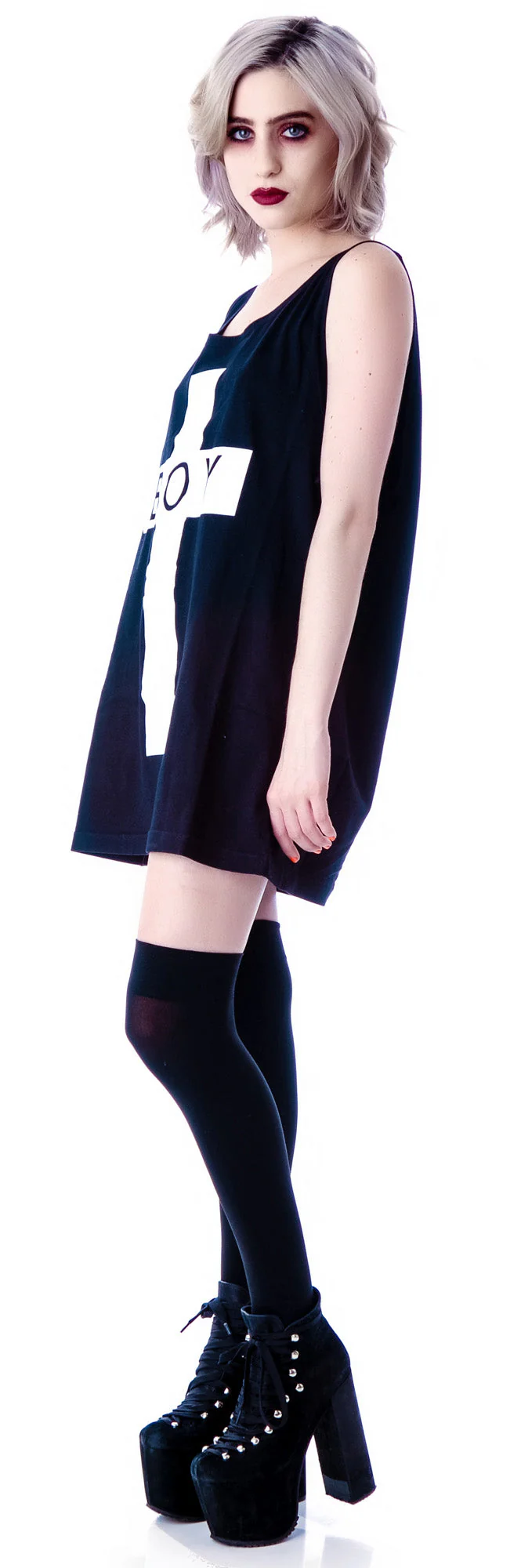 x BOY London Boy Cross Oversized Tank - Black - Image 22
