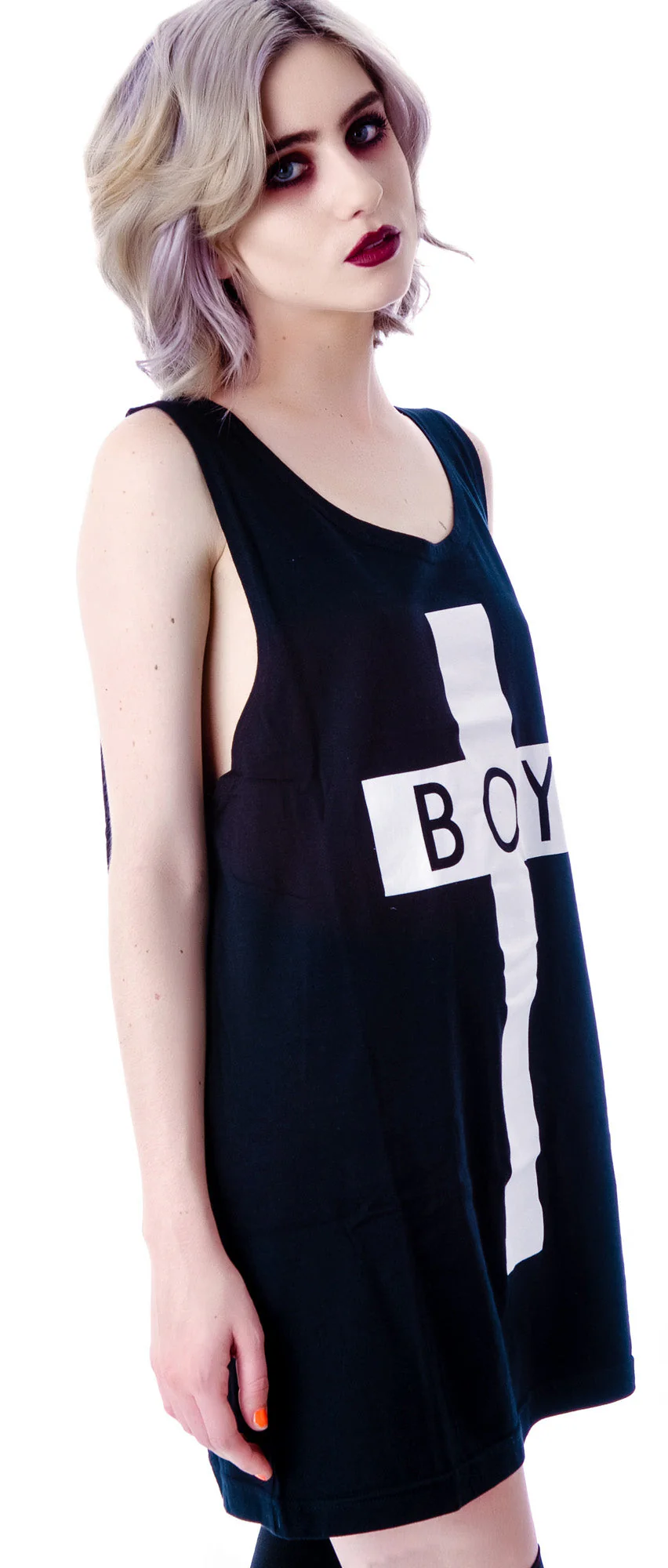 x BOY London Boy Cross Oversized Tank - Black - Image 23