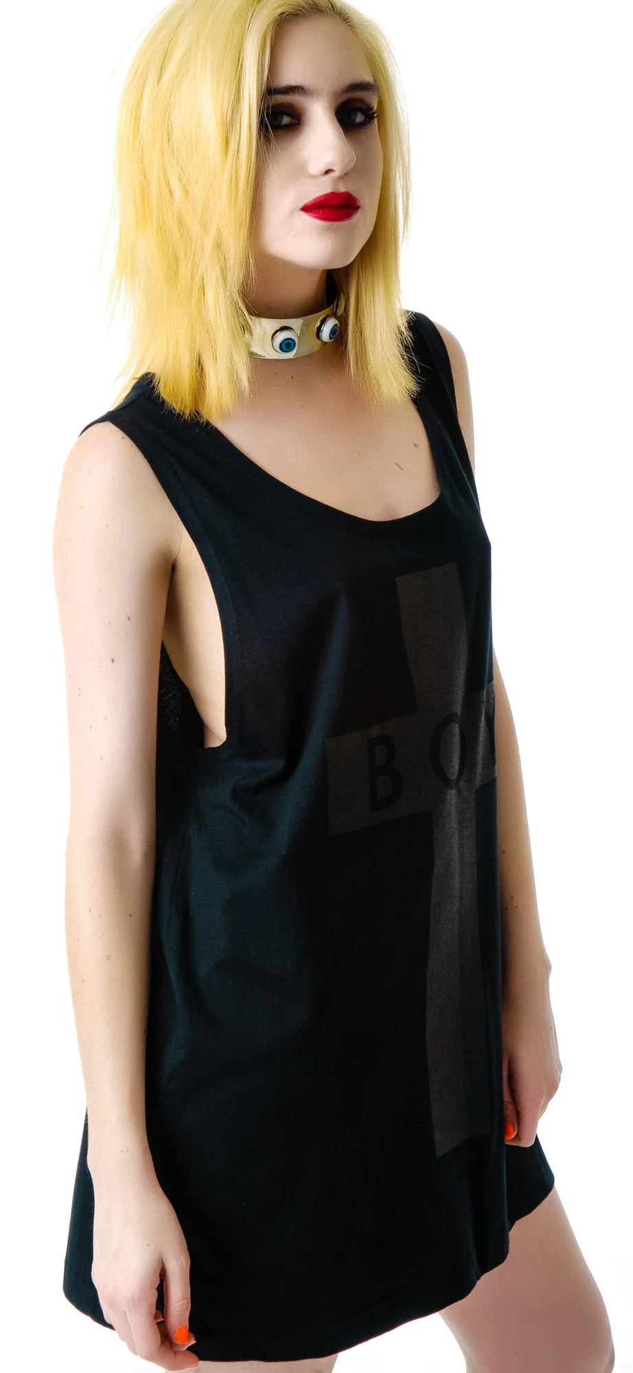 x BOY London Boy Cross Oversized Tank - Black - Image 25