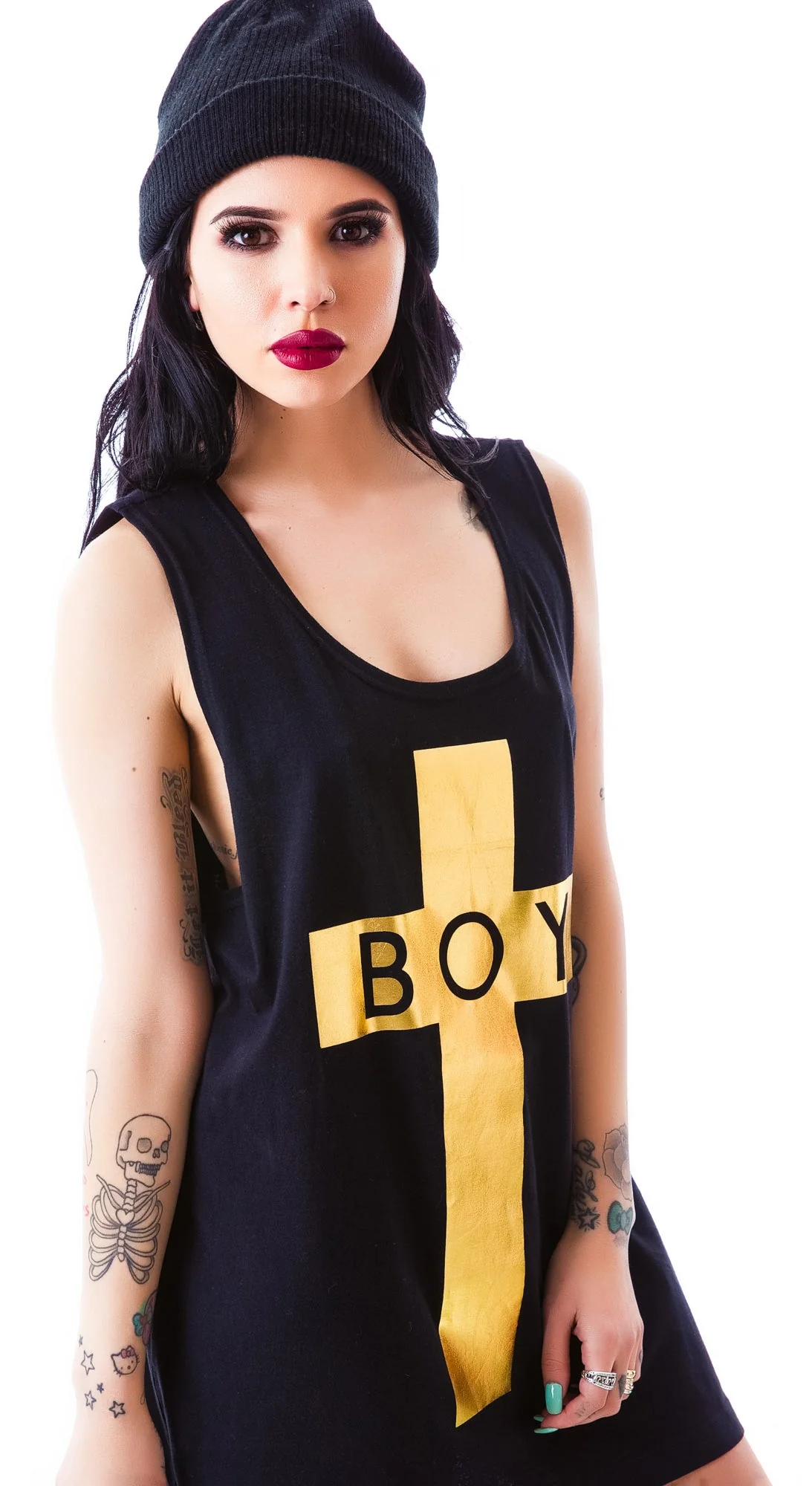 x BOY London Boy Cross Oversized Tank - Black - Image 7