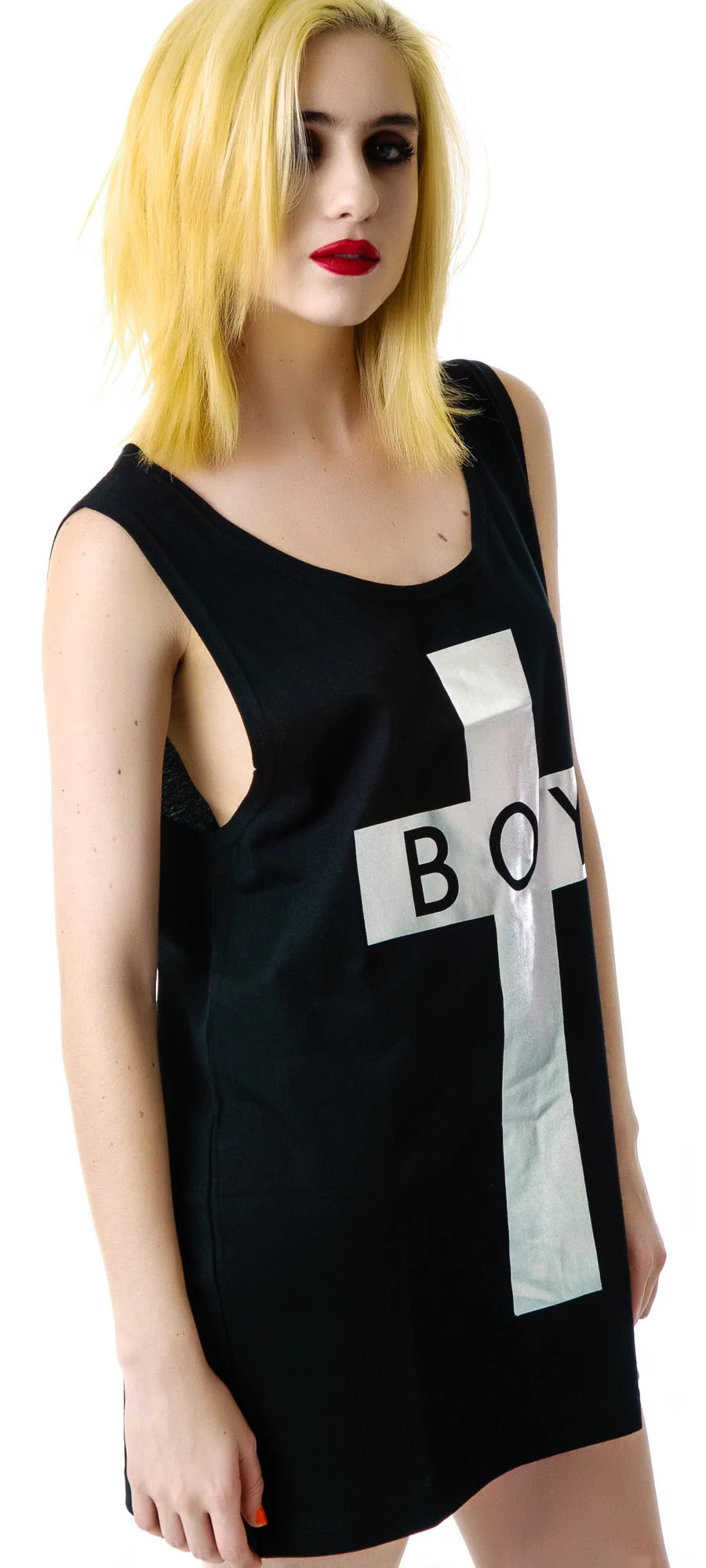 x BOY London Boy Cross Oversized Tank - Black - Image 9
