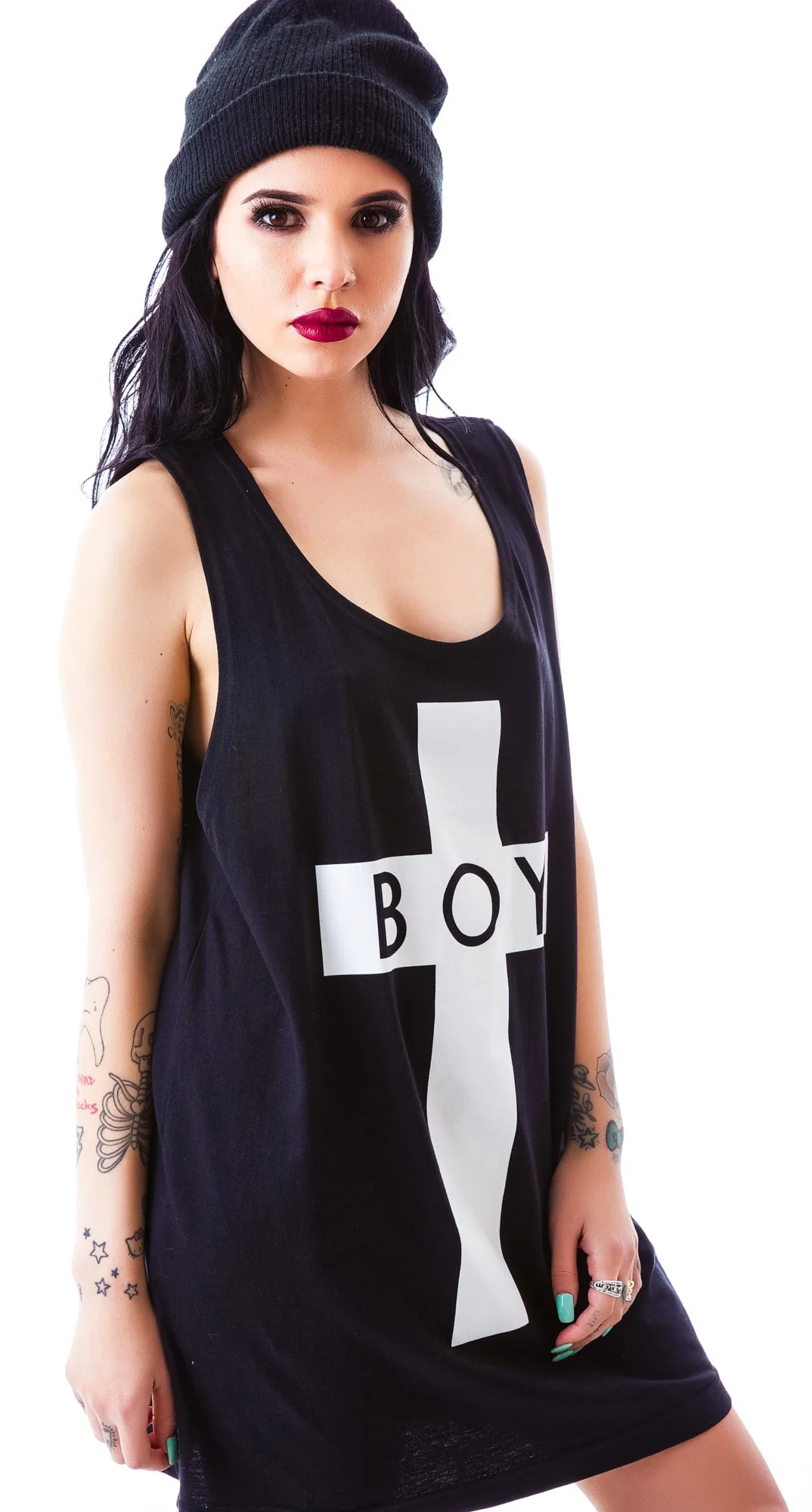x BOY London Boy Cross Oversized Tank - Silver - Image 3