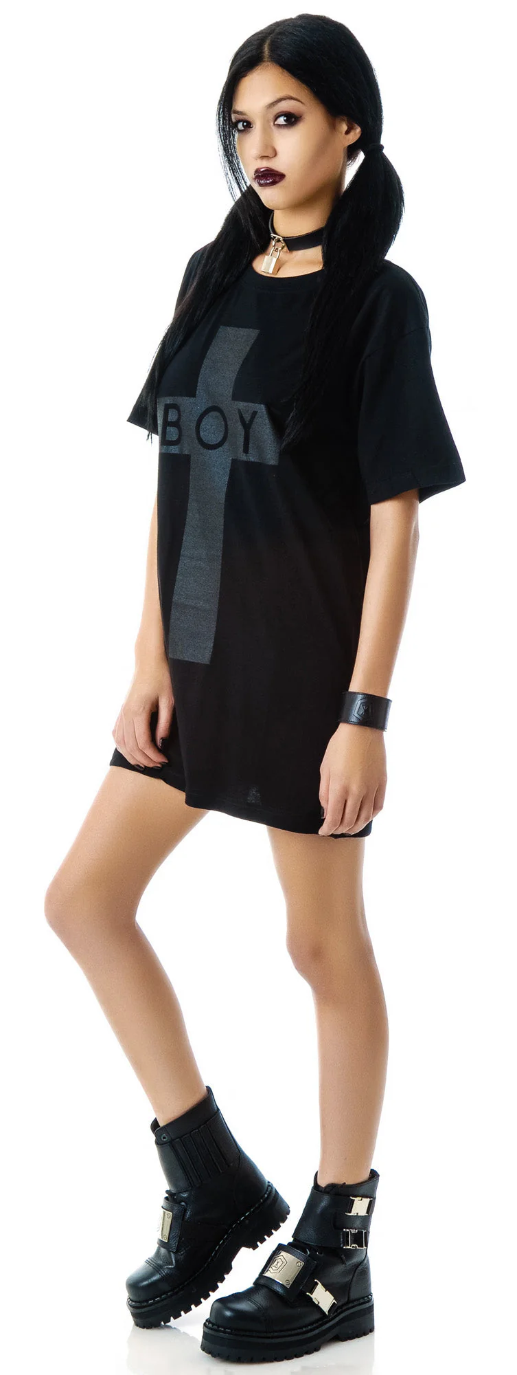 x BOY London Boy Cross Oversized Tee - Stripe - Image 15