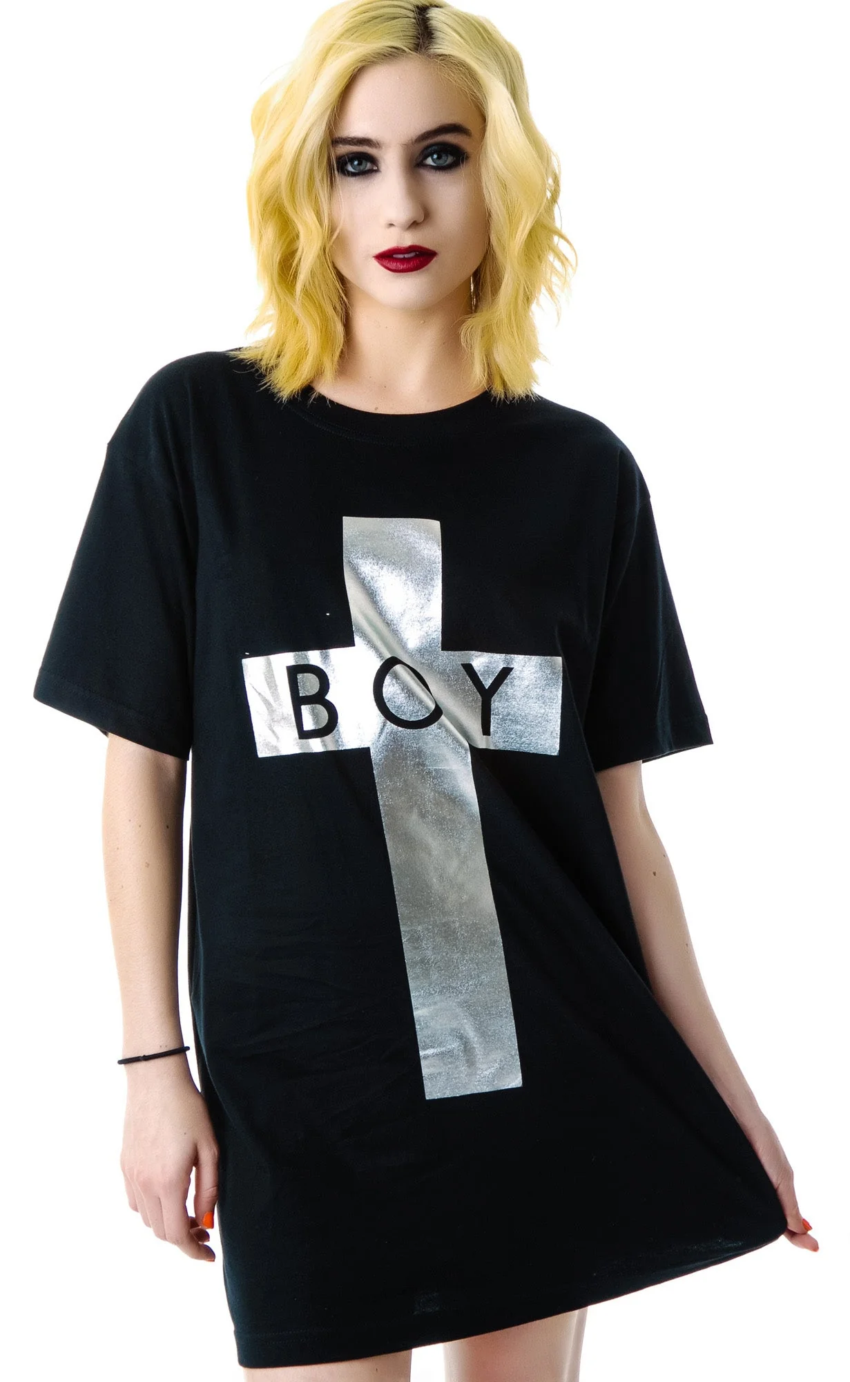 x BOY London Boy Cross Oversized Tee - Stripe - Image 19