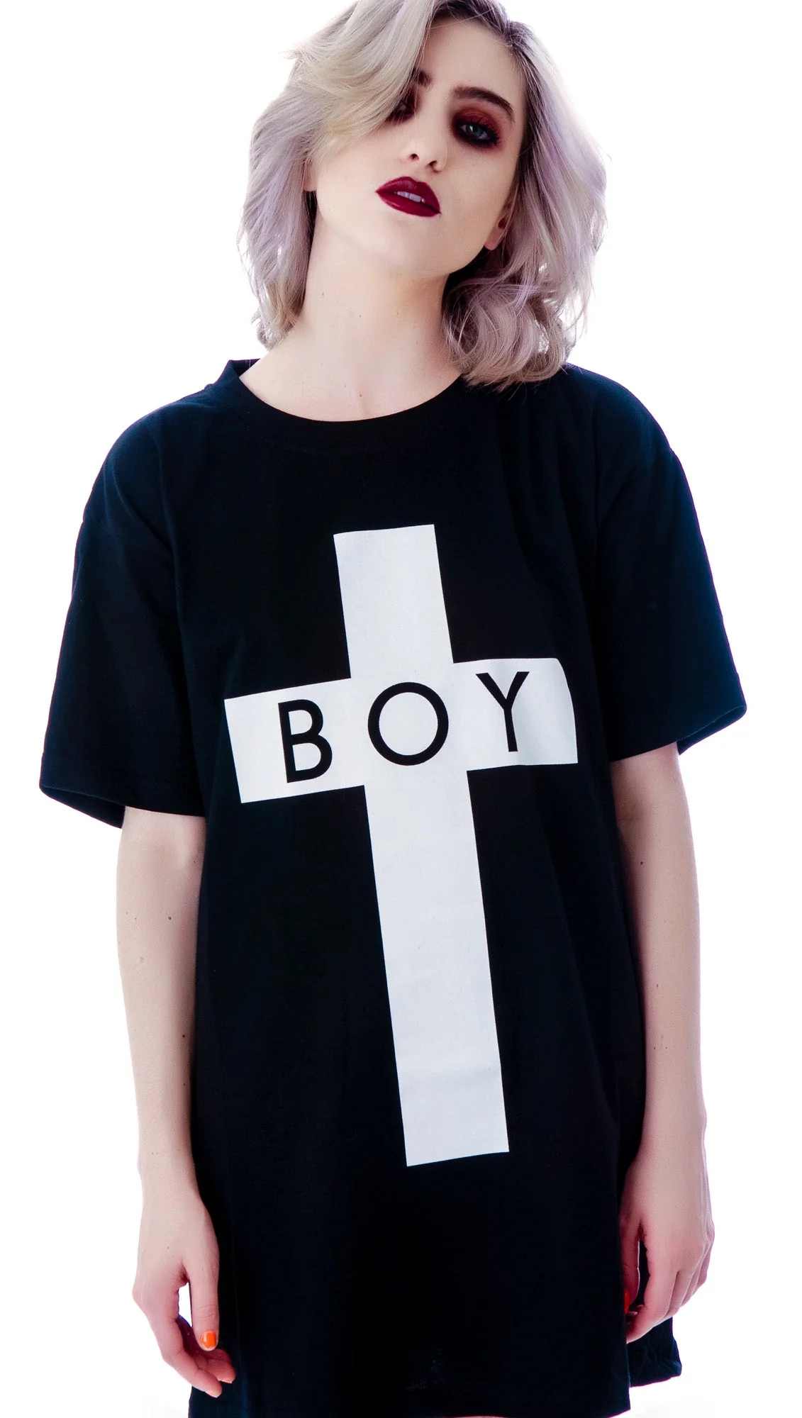 x BOY London Boy Cross Oversized Tee - Stripe - Image 23